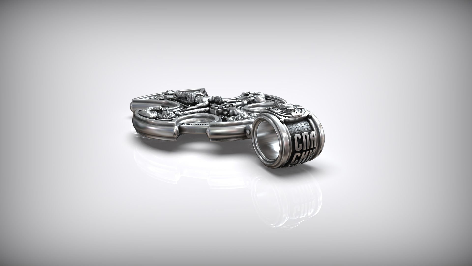 Saint George the Victorious Crucifixion and Saints Cross 3D print model_5