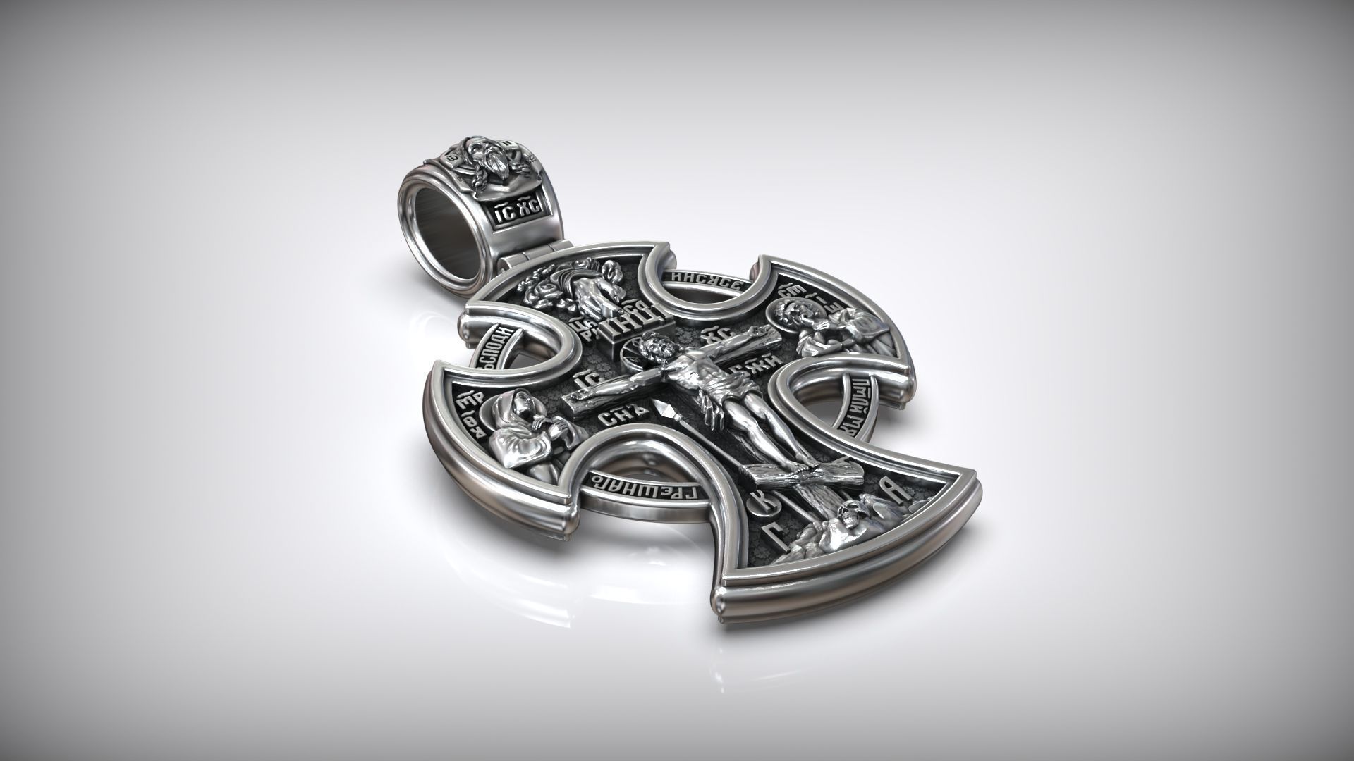 Saint George the Victorious Crucifixion and Saints Cross 3D print model_1