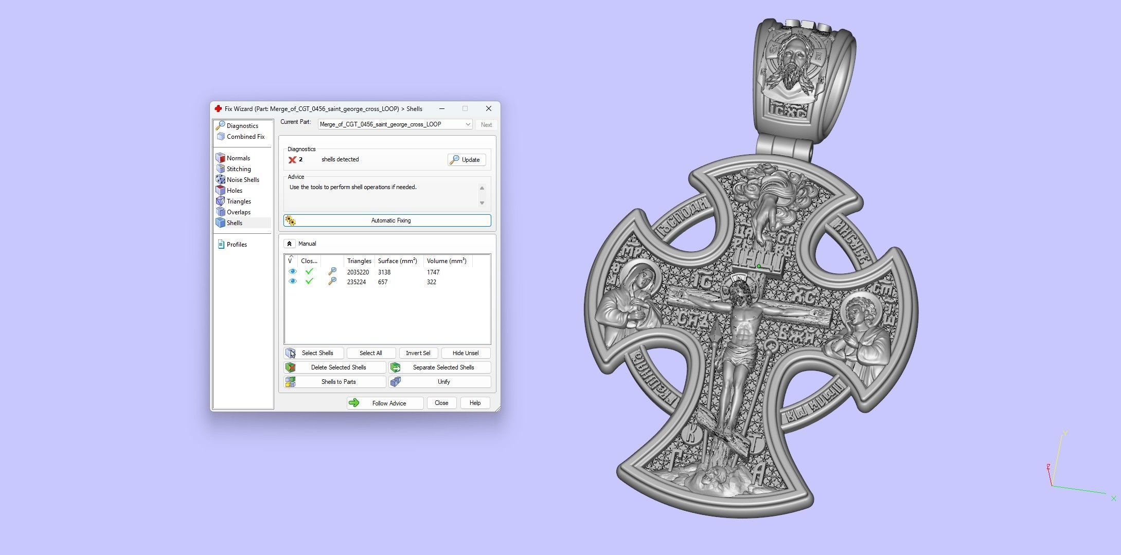 Saint George the Victorious Crucifixion and Saints Cross 3D print model_14