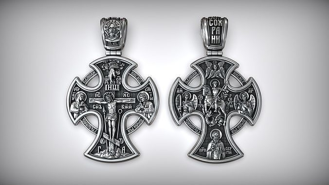 Saint George the Victorious Crucifixion and Saints Cross 3D print model
