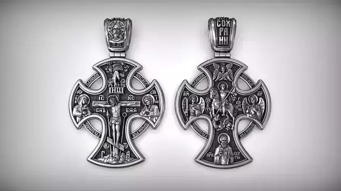 Saint George the Victorious Crucifixion and Saints Cross 3D print model