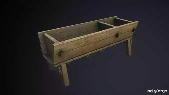Medieval Wooden Water and Feed Trough 