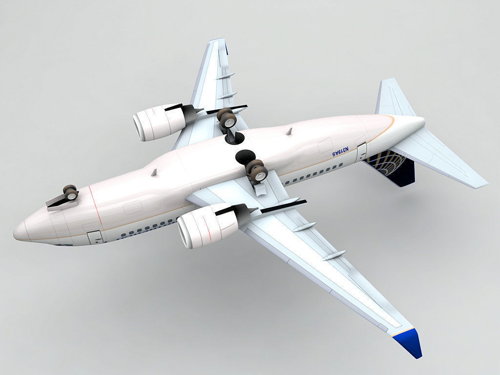 Boeing 737-500 Airliner - Continental 3D model_1