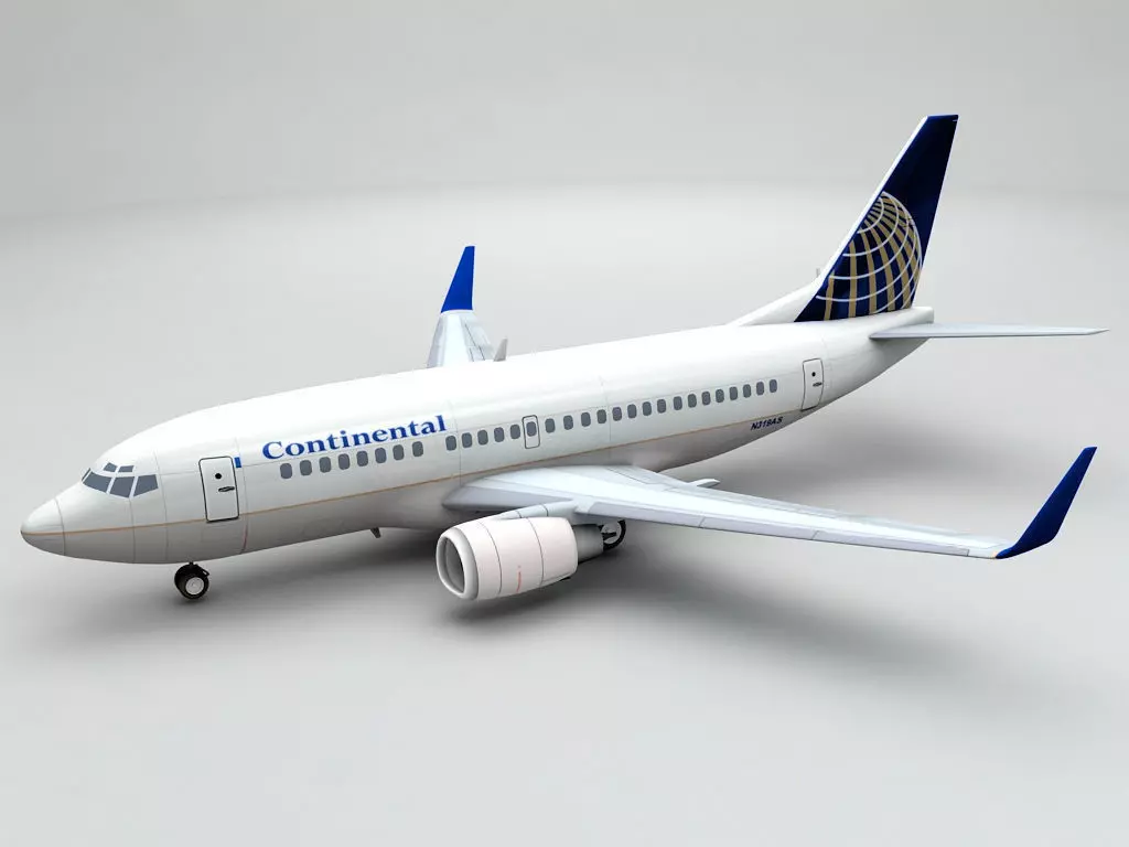 Boeing 737-500 Airliner - Continental 3D model_0