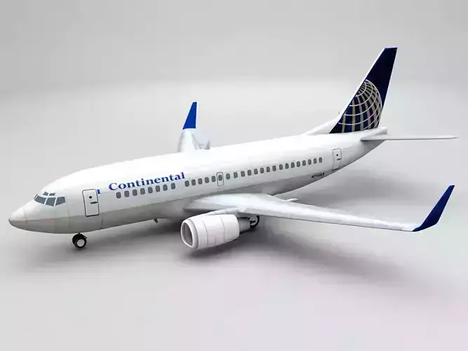  Boeing 737-500 Airliner - Continental 3D model