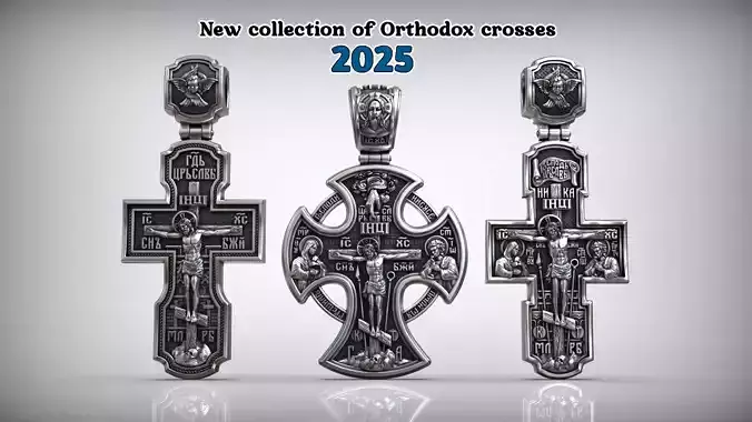 Jesus Christ Crucifixion and Saints Orthodox Crosses Collection  Jesus Christ Crucifixion and Saints Orthodox Crosses Collection