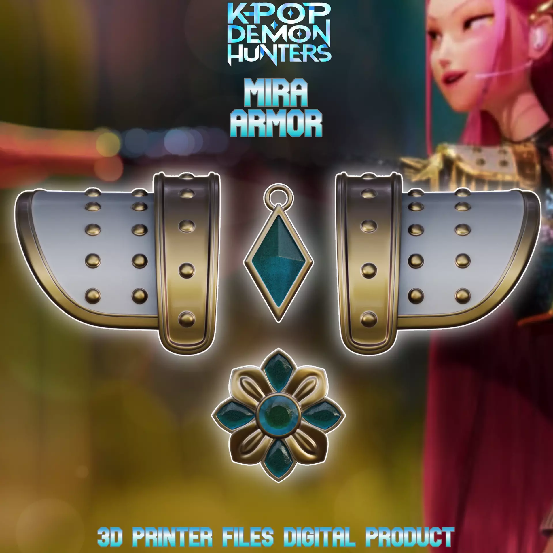 Mira Cosplay Armor and Accessories Kpop Demon Hunters 3D print model