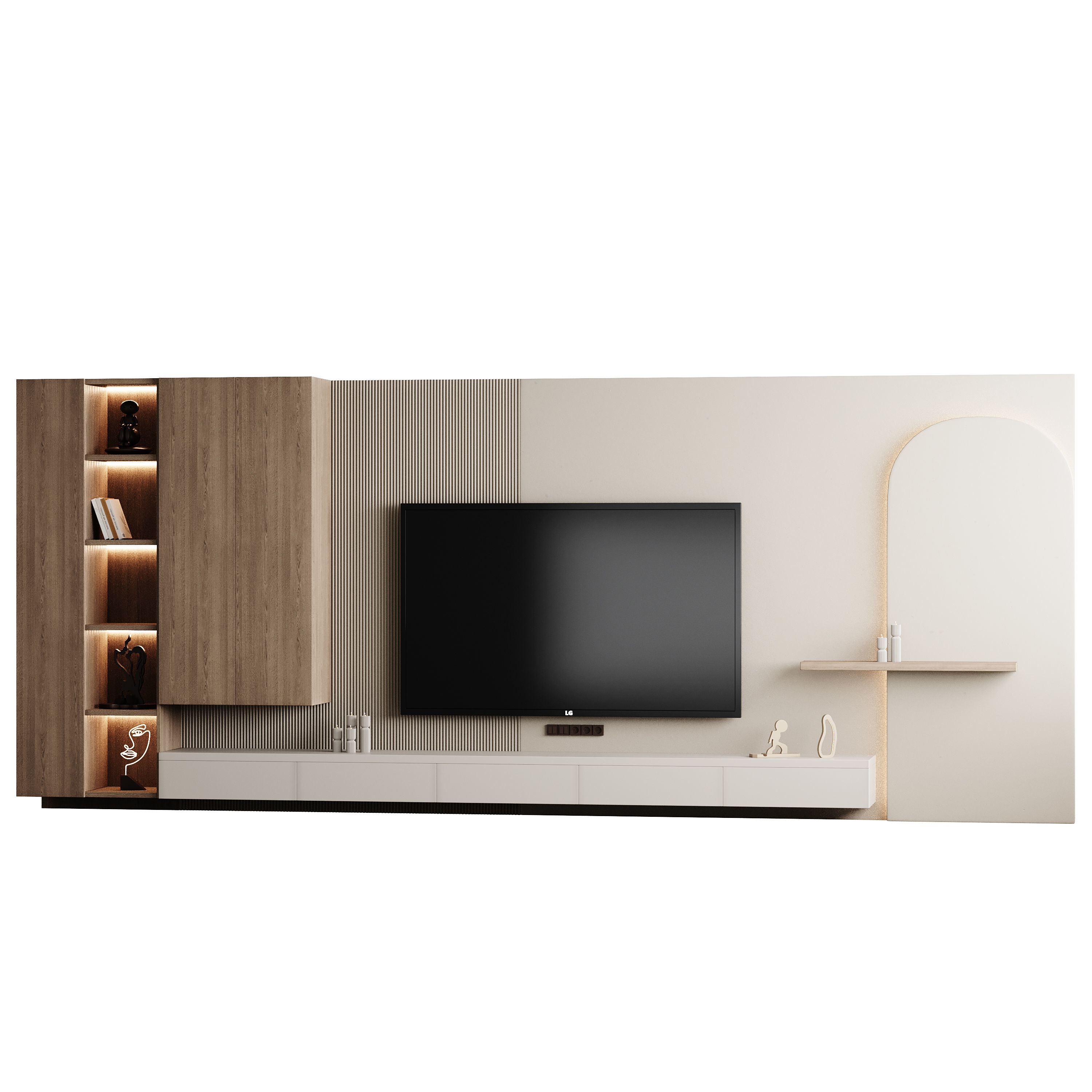 Modern TV Wall 05 3D model_9