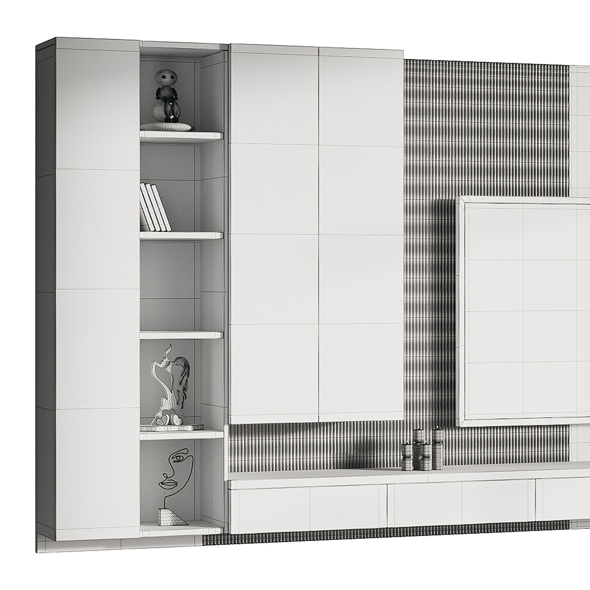 Modern TV Wall 05 3D model_14