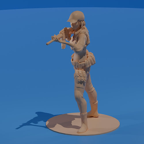 Tactical Wasteland Fighter Girl 3D print model