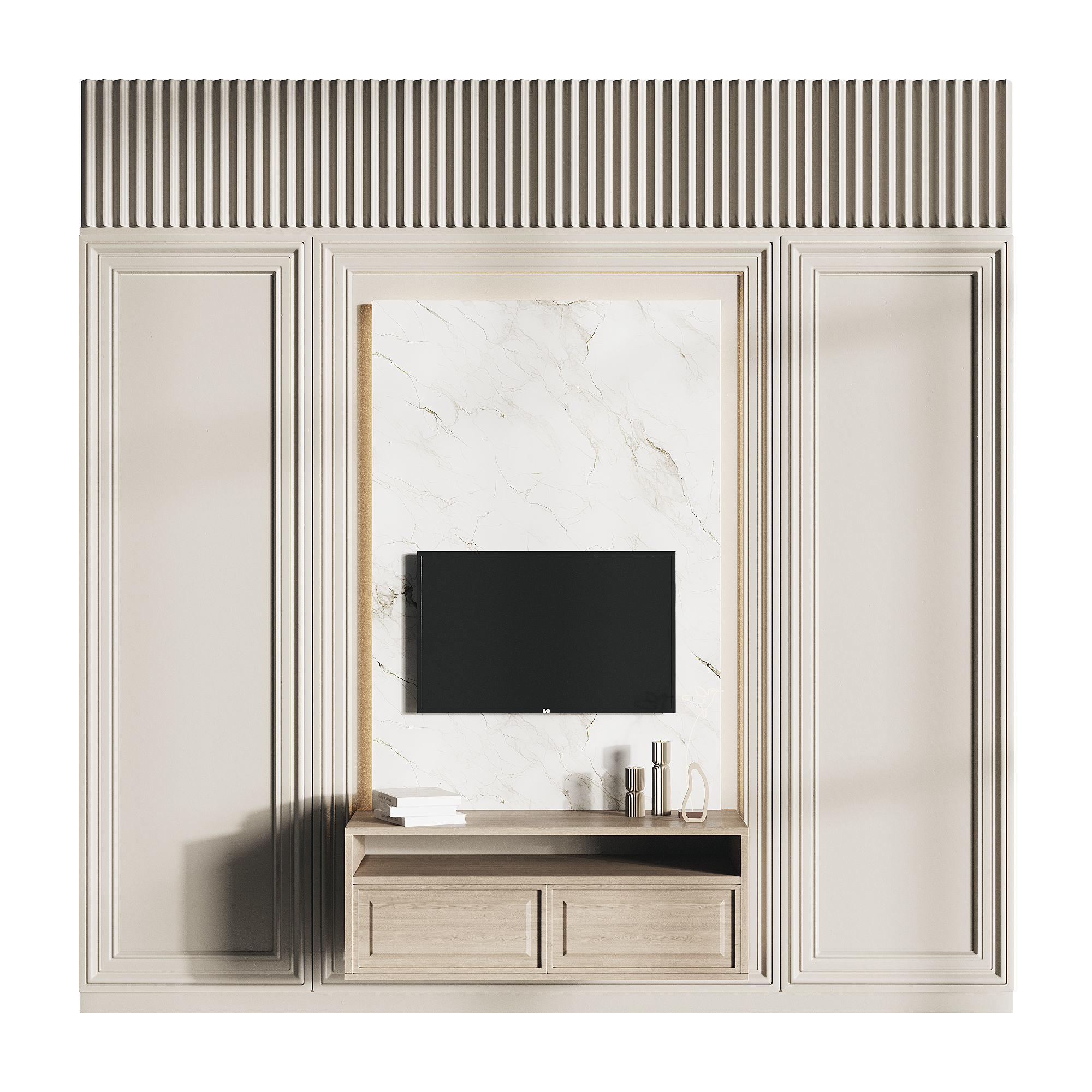 Modern TV Wall 05 3D model_1