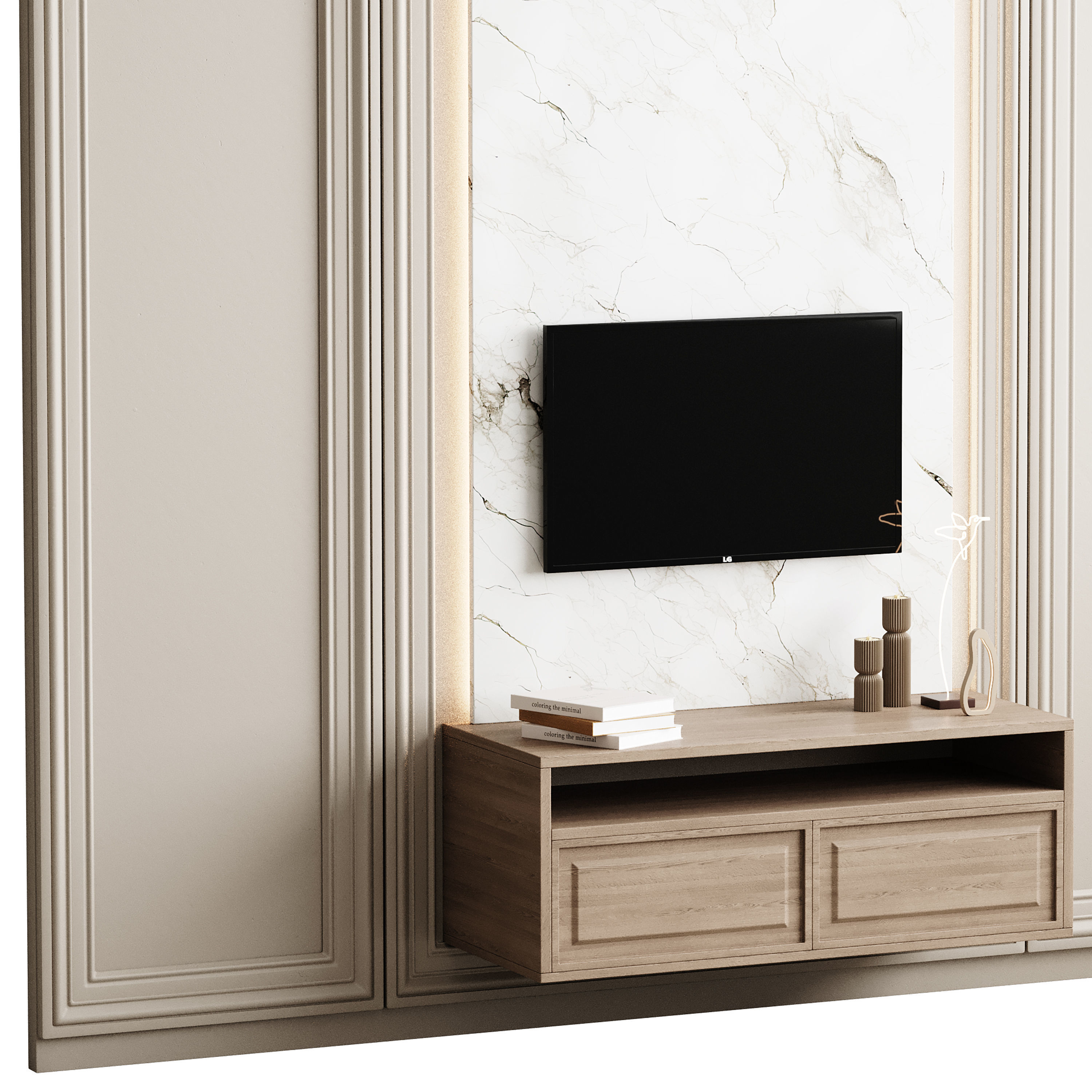 Modern TV Wall 05 3D model_11