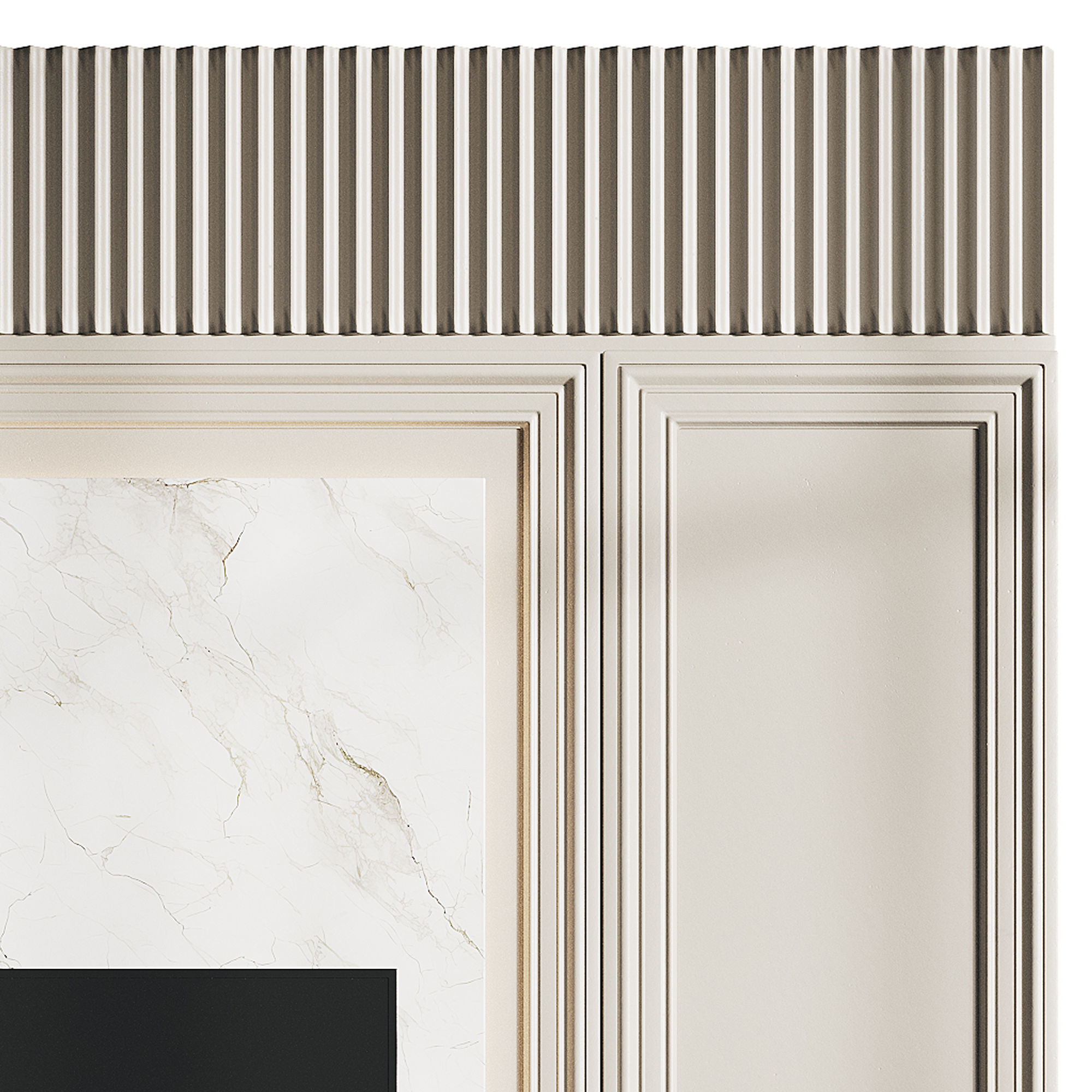 Modern TV Wall 05 3D model_6