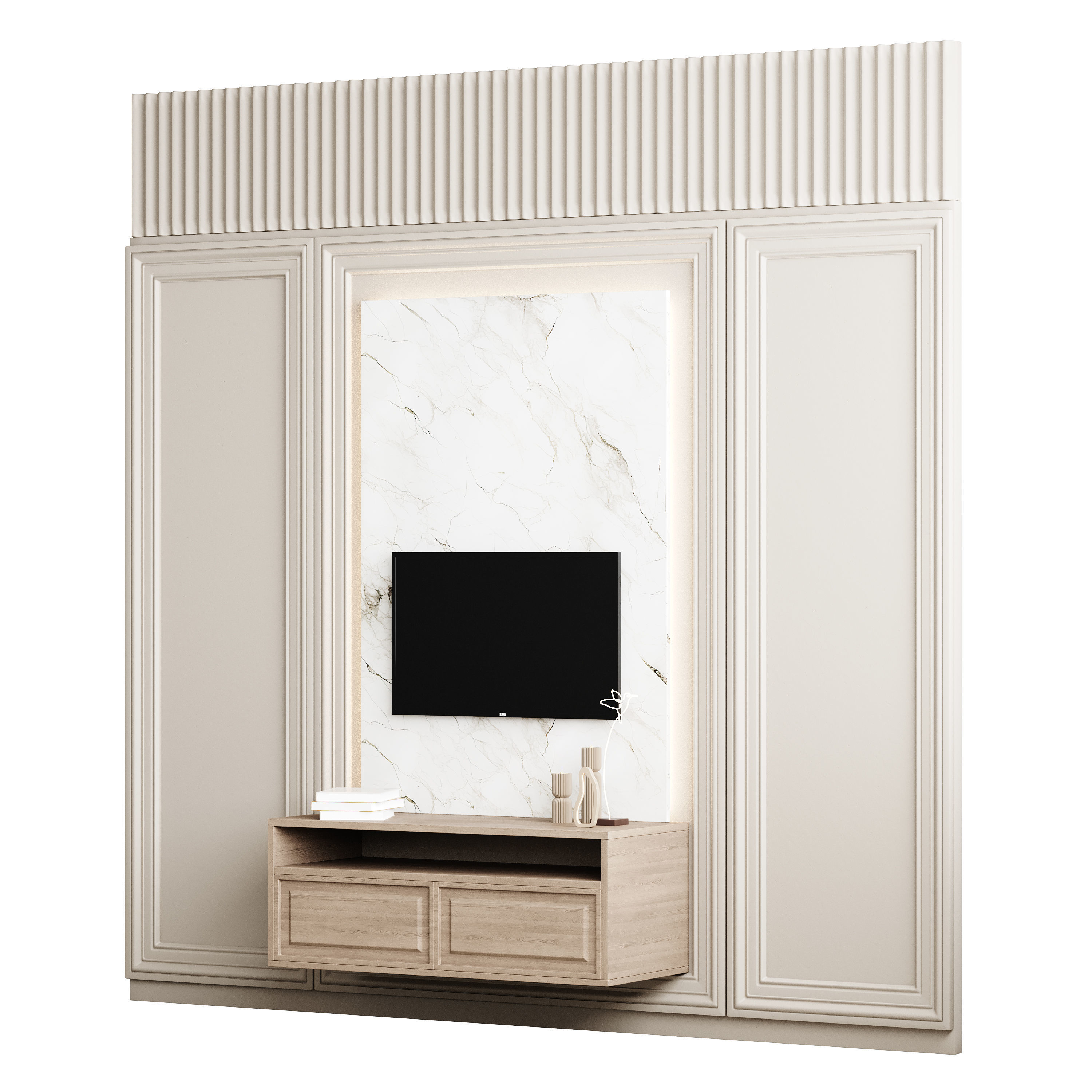 Modern TV Wall 05 3D model_8