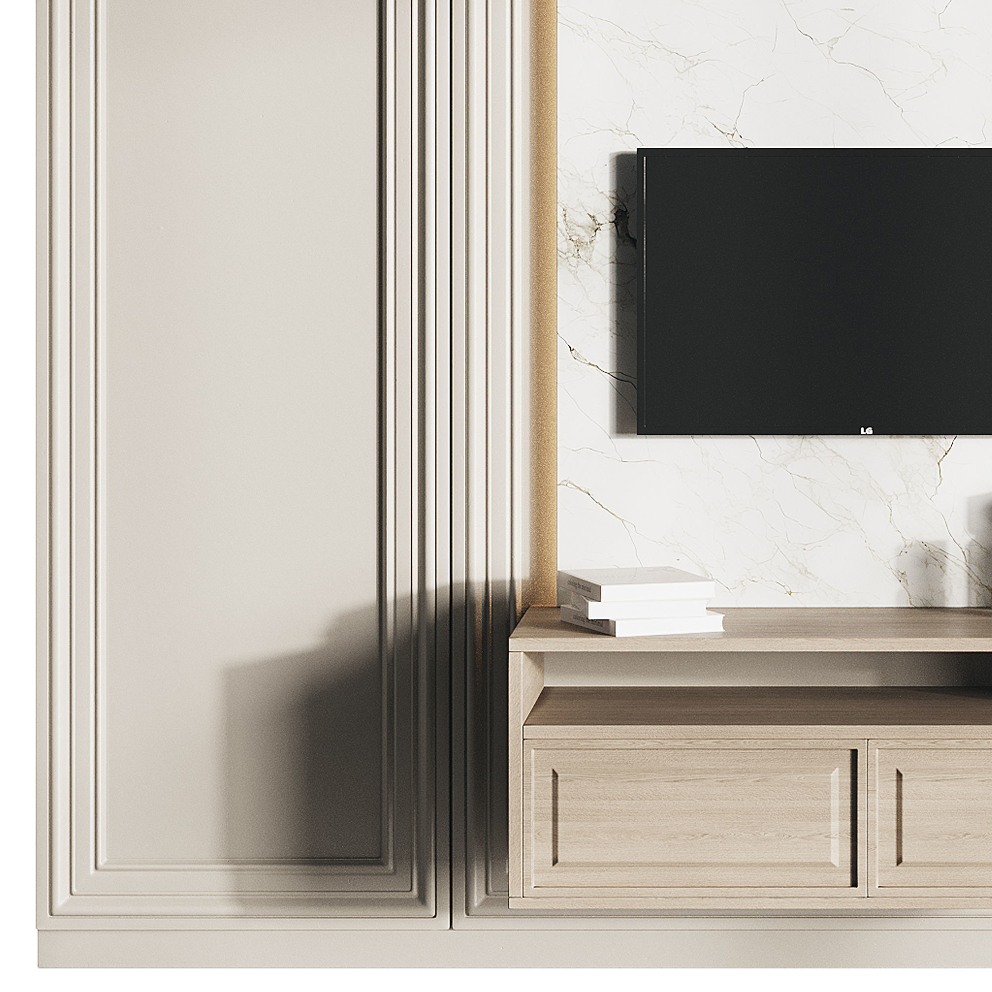 Modern TV Wall 05 3D model_7