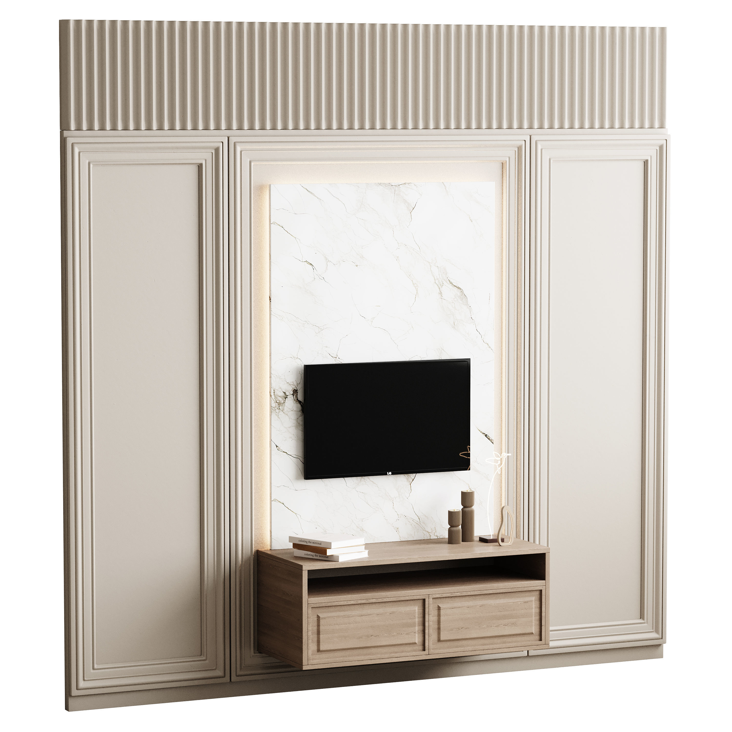 Modern TV Wall 05 3D model_10