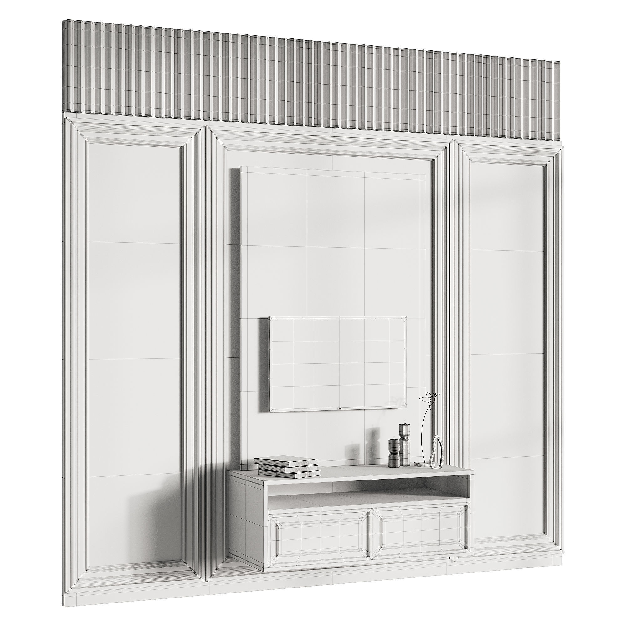 Modern TV Wall 05 3D model_13