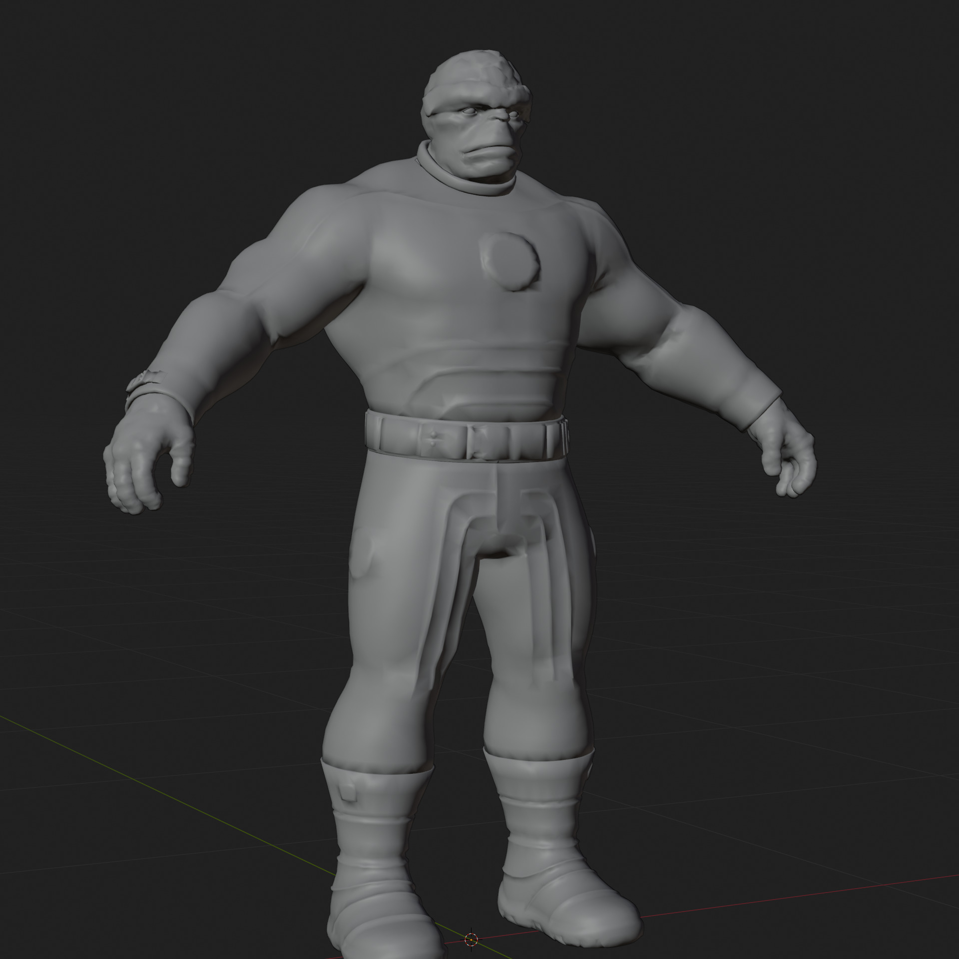 Ben Grimm 3D Model Fortnite The Thing Rigged PBR FBX OBJ Low-poly 3D model_7