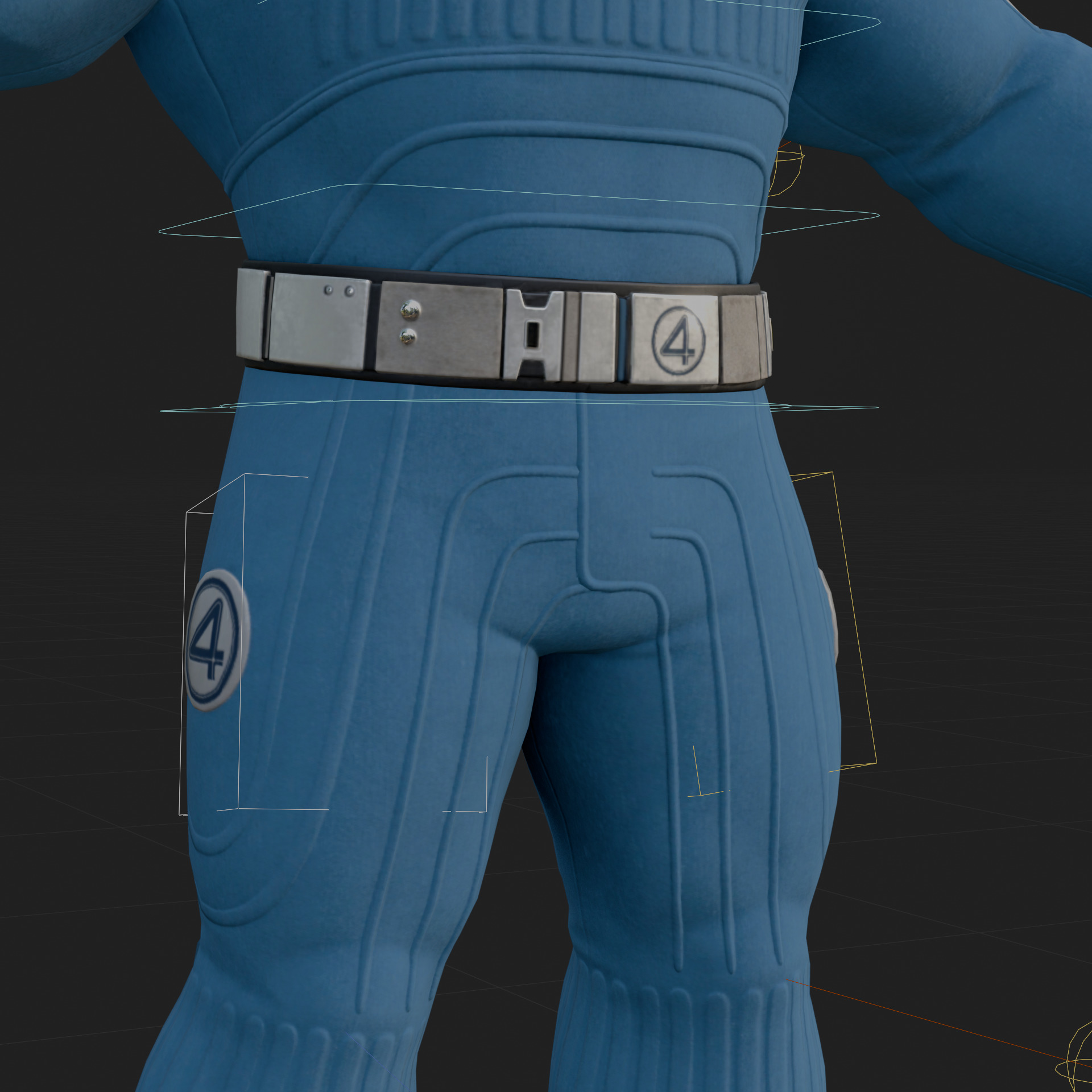 Ben Grimm 3D Model Fortnite The Thing Rigged PBR FBX OBJ Low-poly 3D model_4