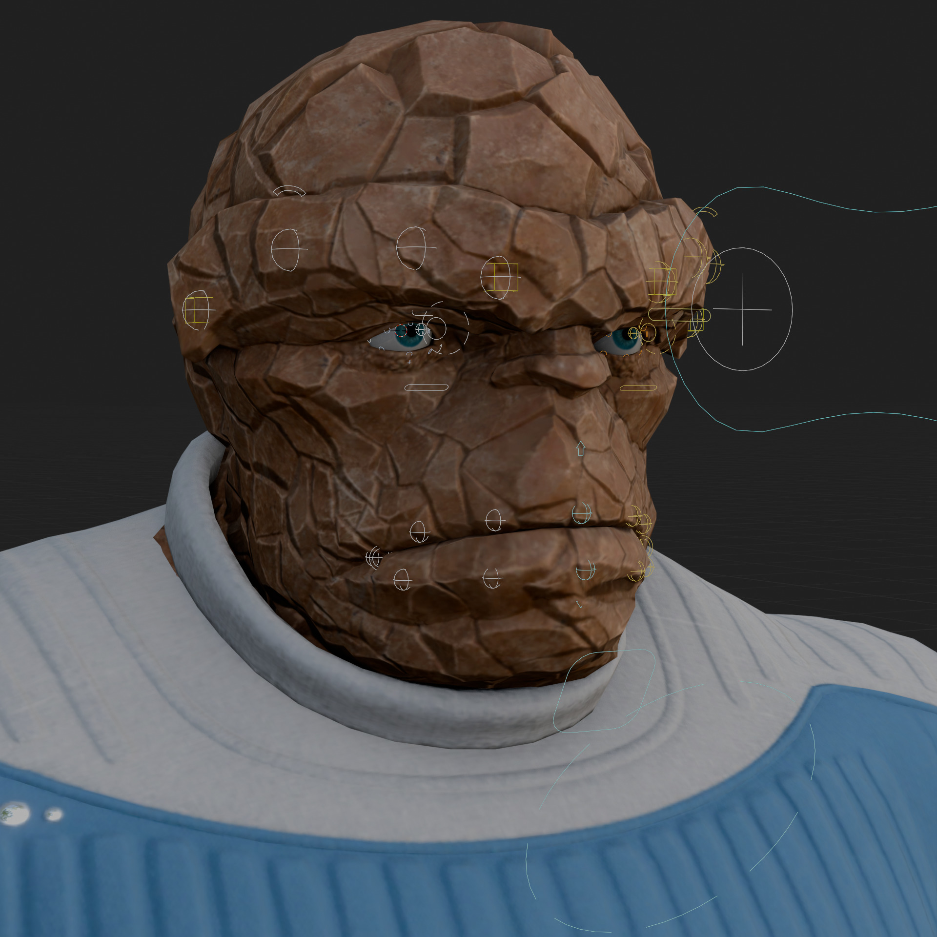 Ben Grimm 3D Model Fortnite The Thing Rigged PBR FBX OBJ Low-poly 3D model_2
