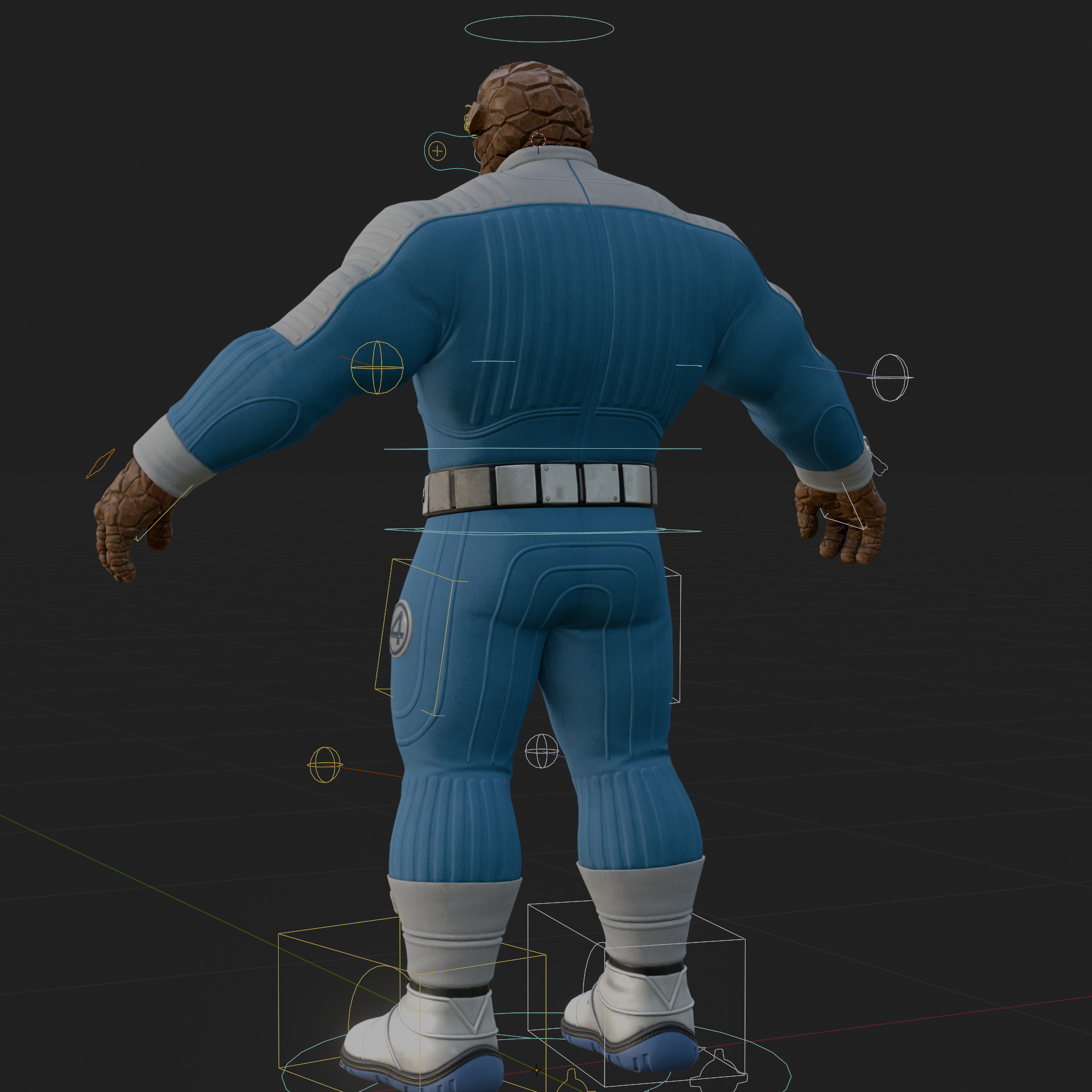 Ben Grimm 3D Model Fortnite The Thing Rigged PBR FBX OBJ Low-poly 3D model_1