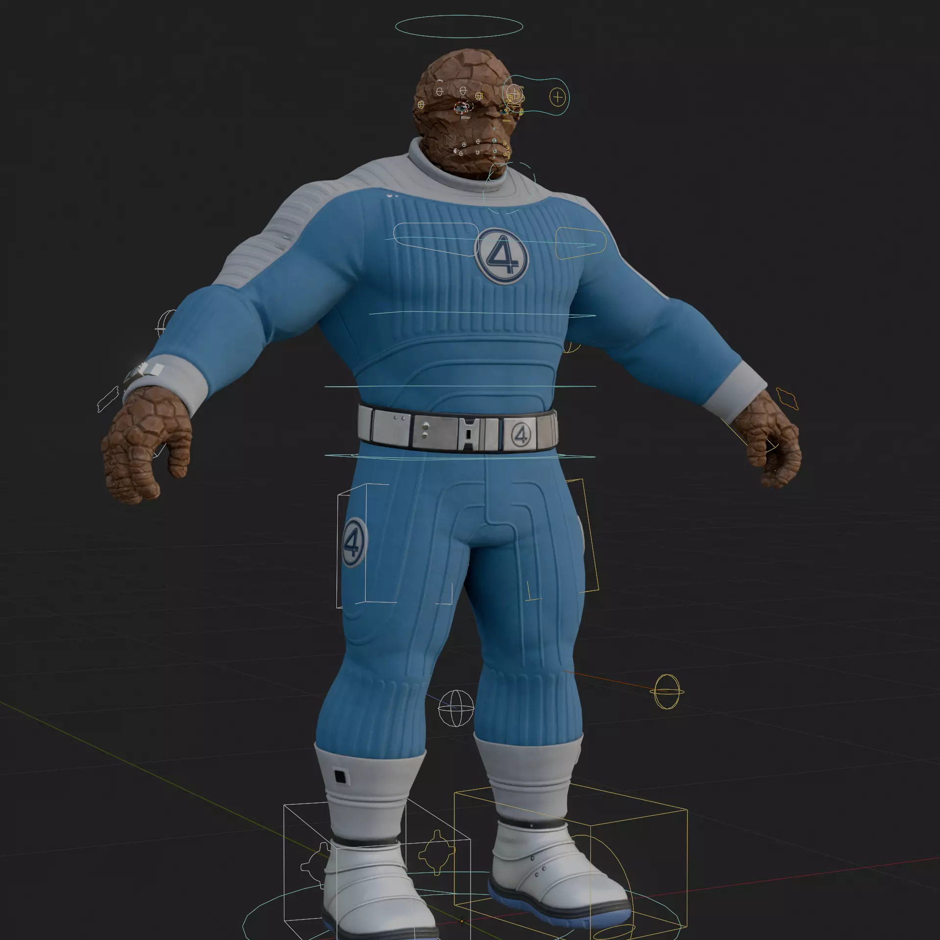 Ben Grimm 3D Model Fortnite The Thing Rigged PBR FBX OBJ Low-poly 3D model_0