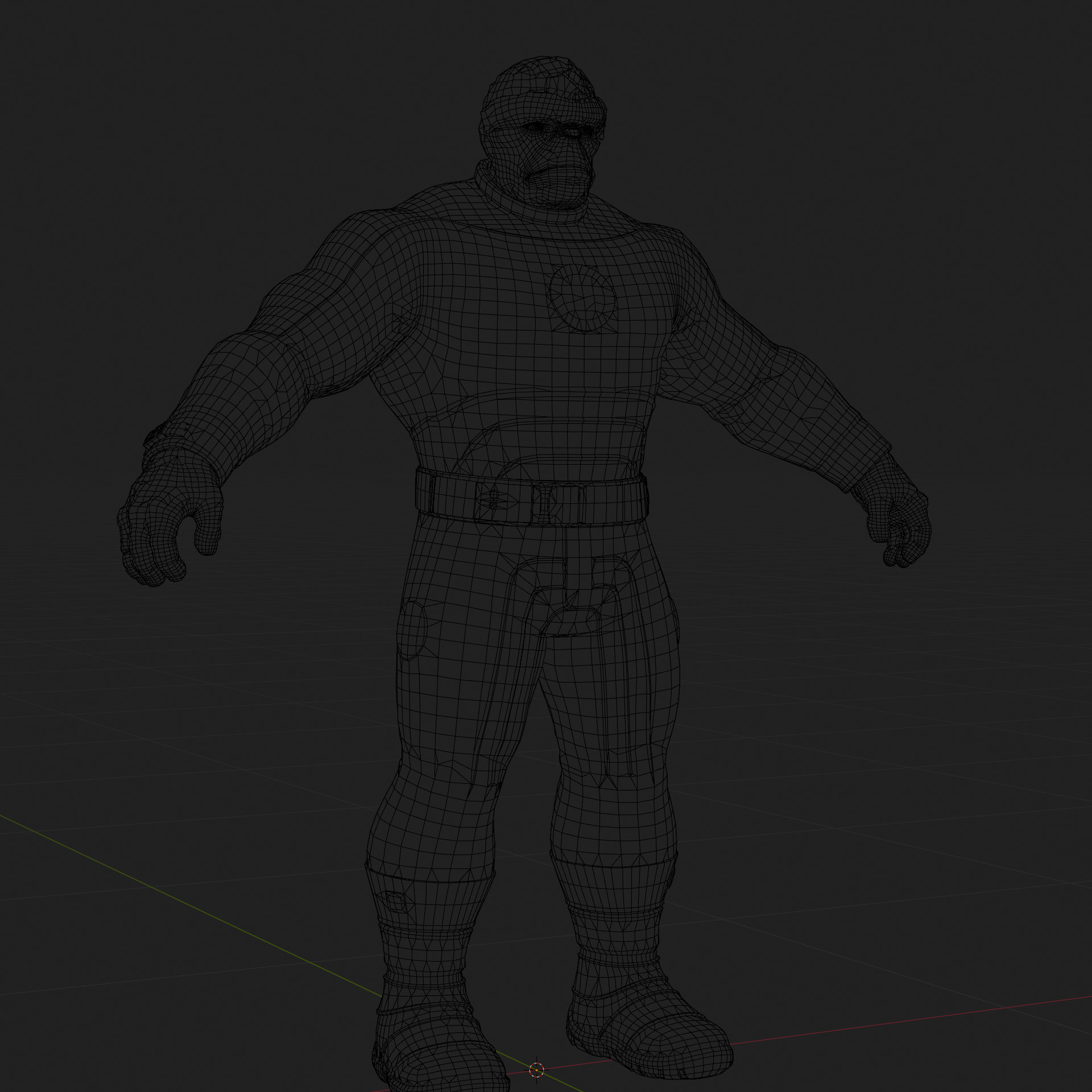 Ben Grimm 3D Model Fortnite The Thing Rigged PBR FBX OBJ Low-poly 3D model_14