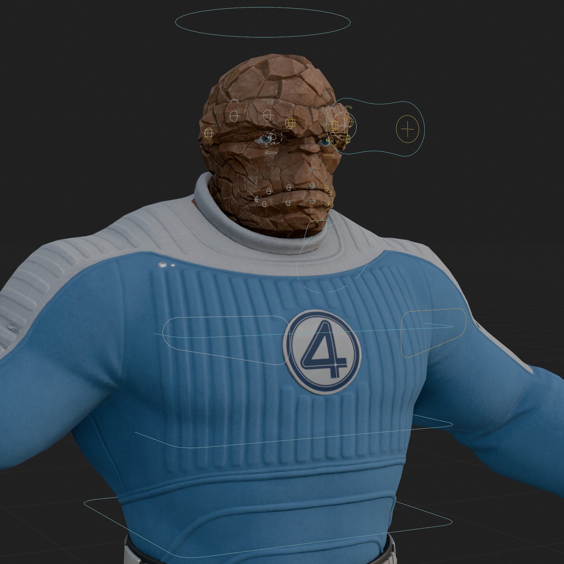 Ben Grimm 3D Model Fortnite The Thing Rigged PBR FBX OBJ Low-poly 3D model_3