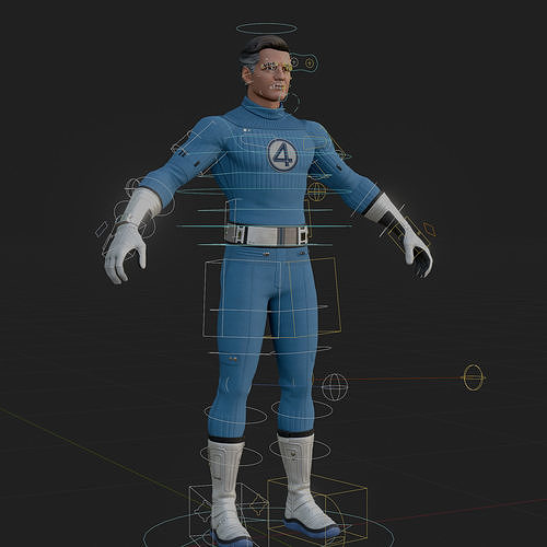 Sue Storm 3D Model Fortnite Invisible Woman Rigged PBR Low-poly 3D model