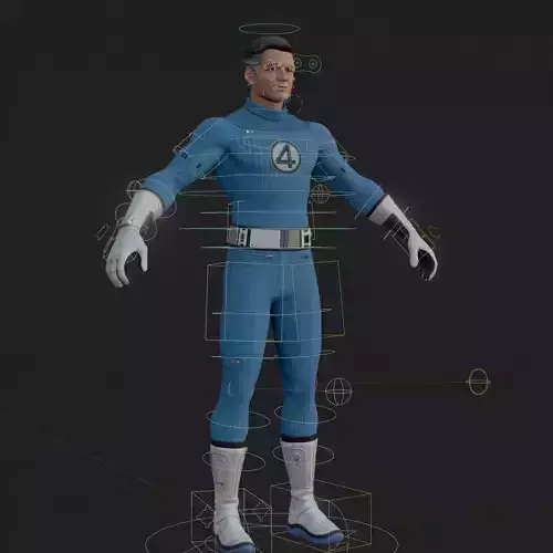 Sue Storm 3D Model Fortnite Invisible Woman Rigged PBR Low-poly 3D model