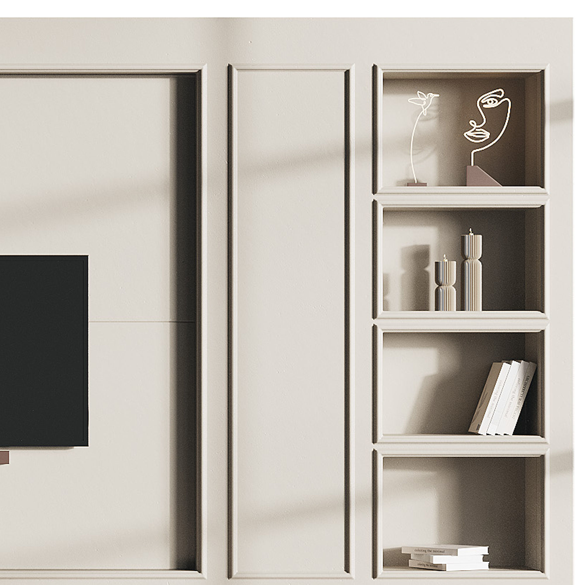 Modern TV Wall 09 3D model_4