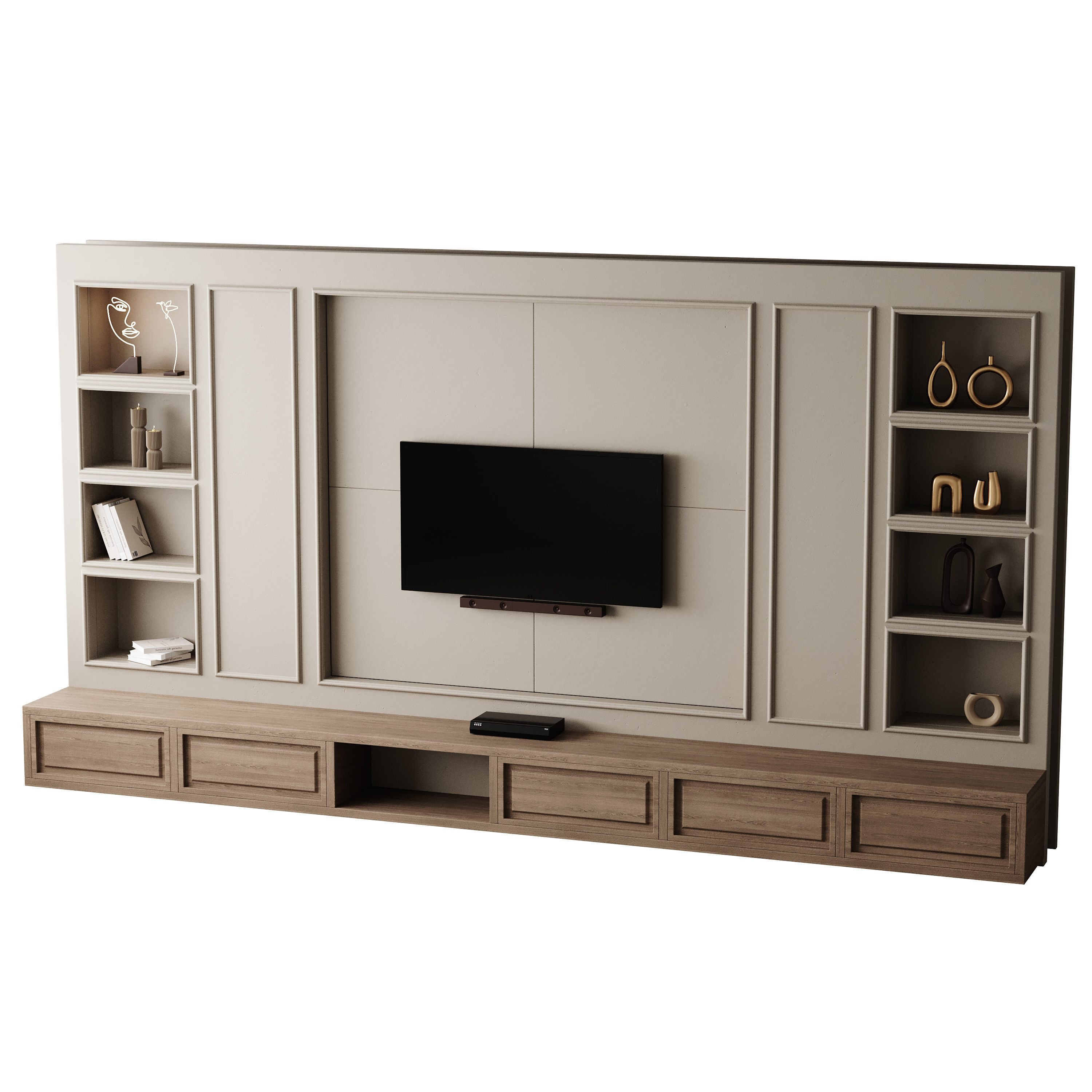 Modern TV Wall 09 3D model_10