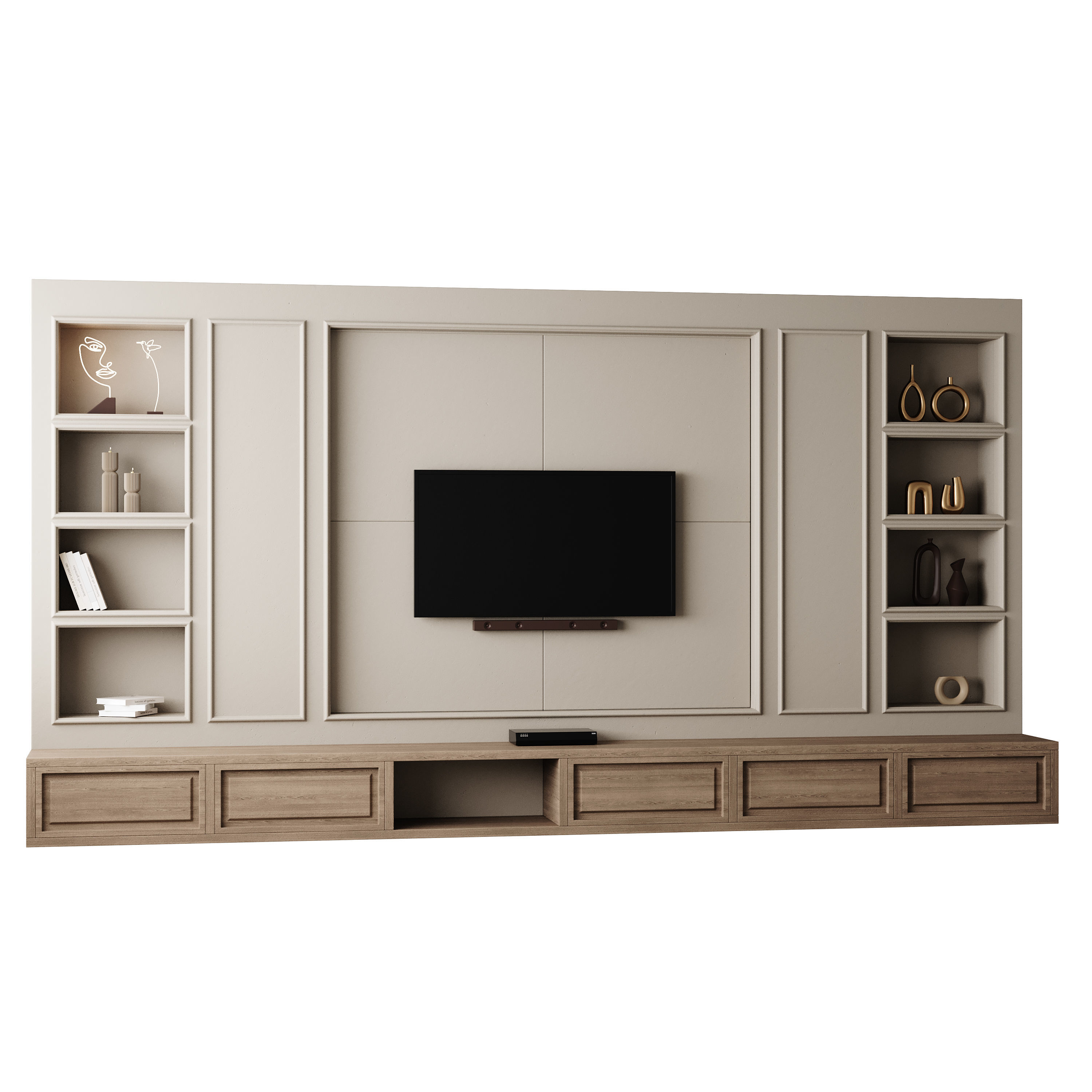 Modern TV Wall 09 3D model_8