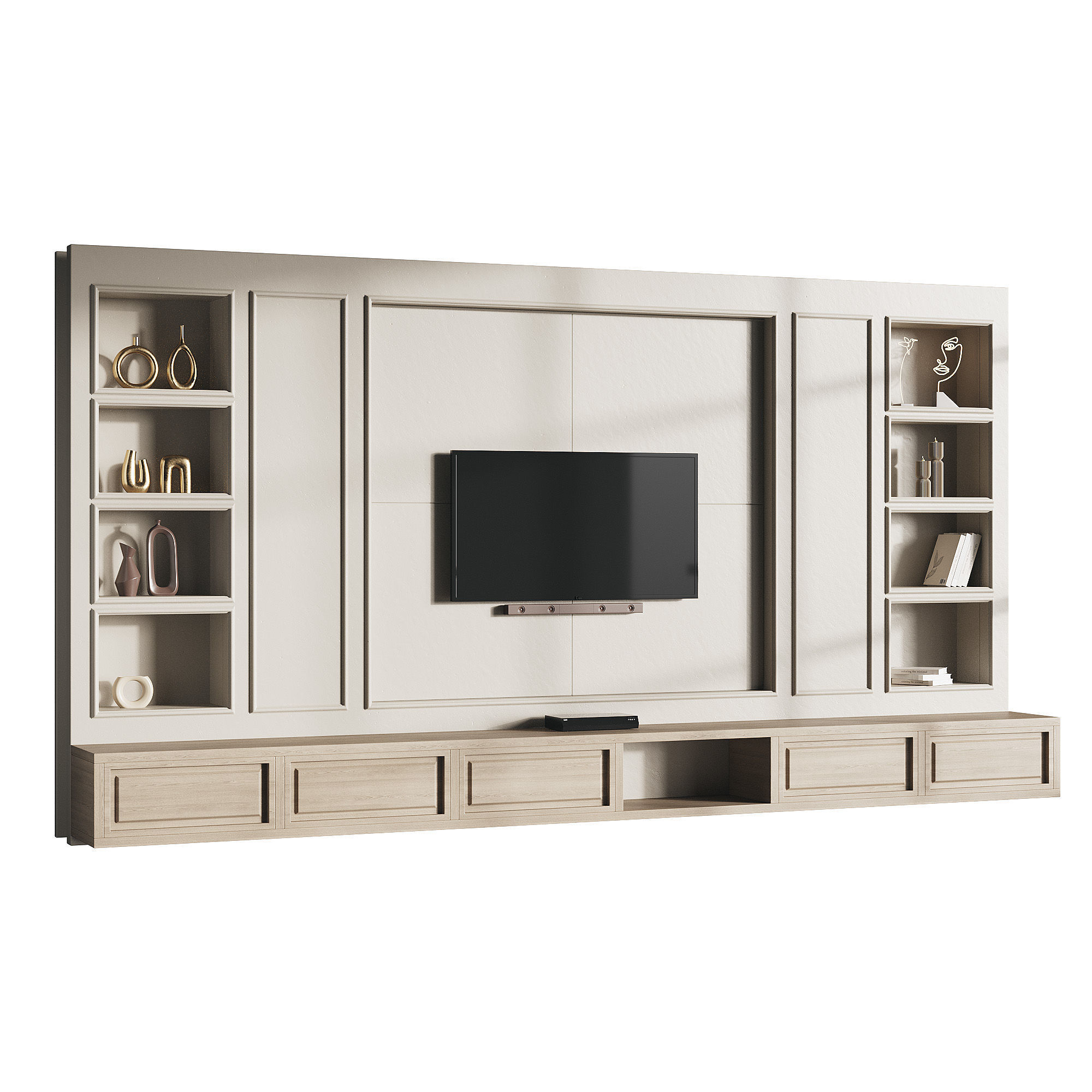 Modern TV Wall 09 3D model_1