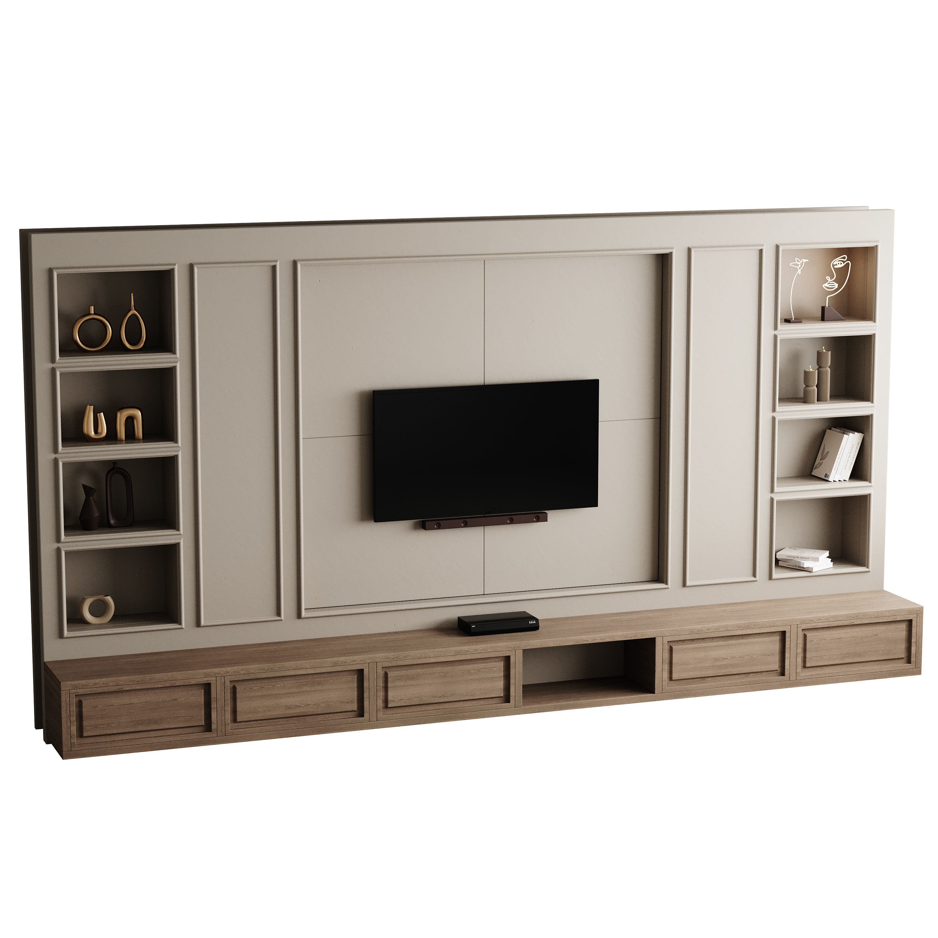 Modern TV Wall 09 3D model_9