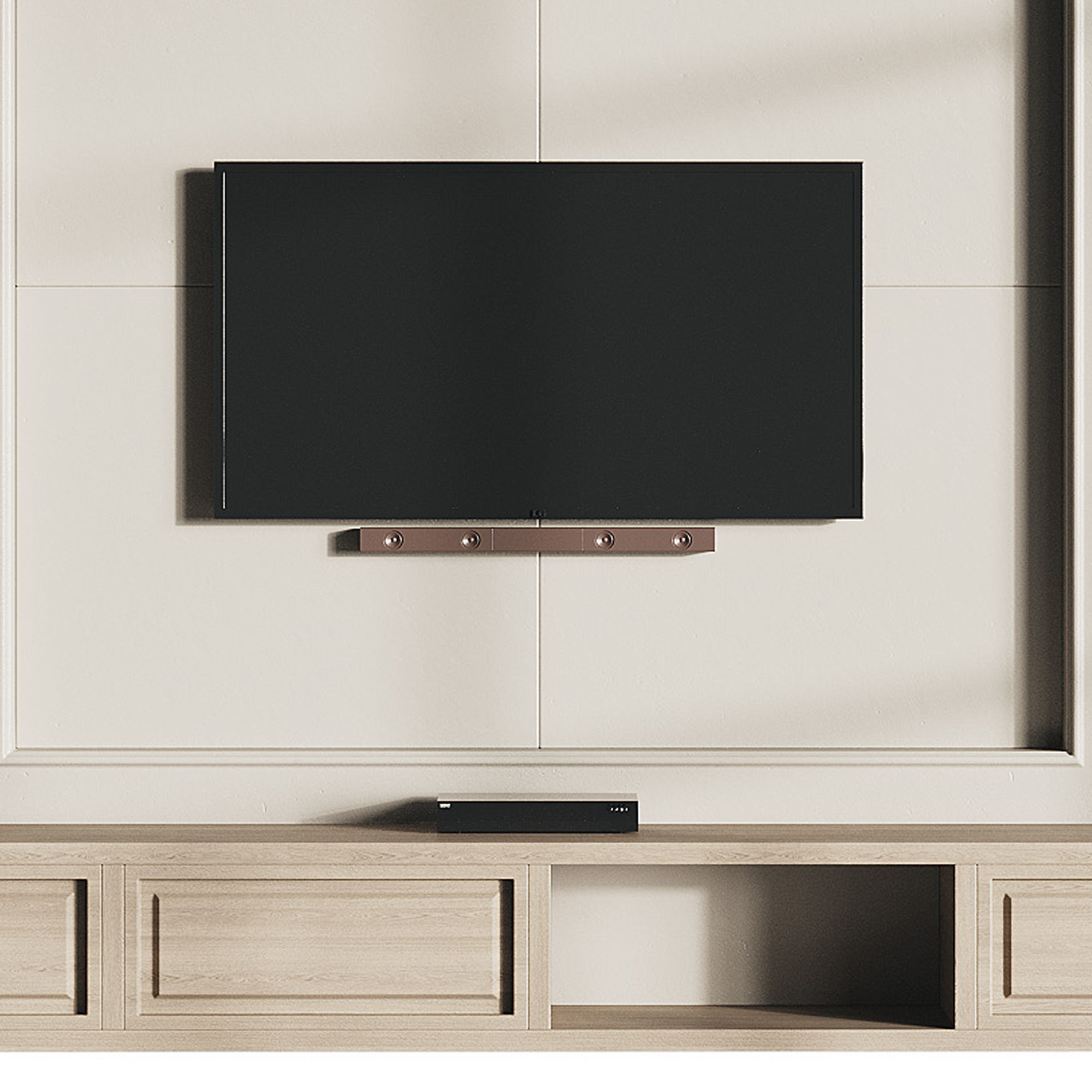 Modern TV Wall 09 3D model_5