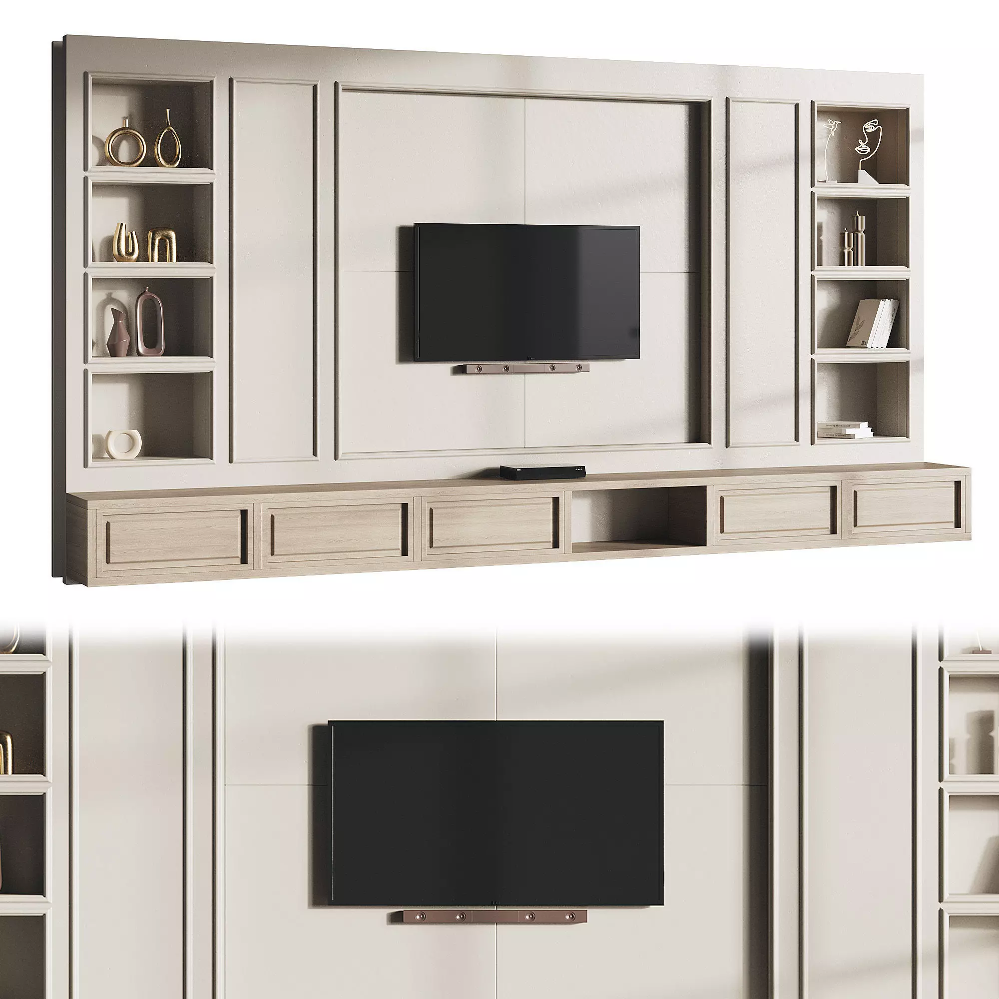 Modern TV Wall 09 3D model_0