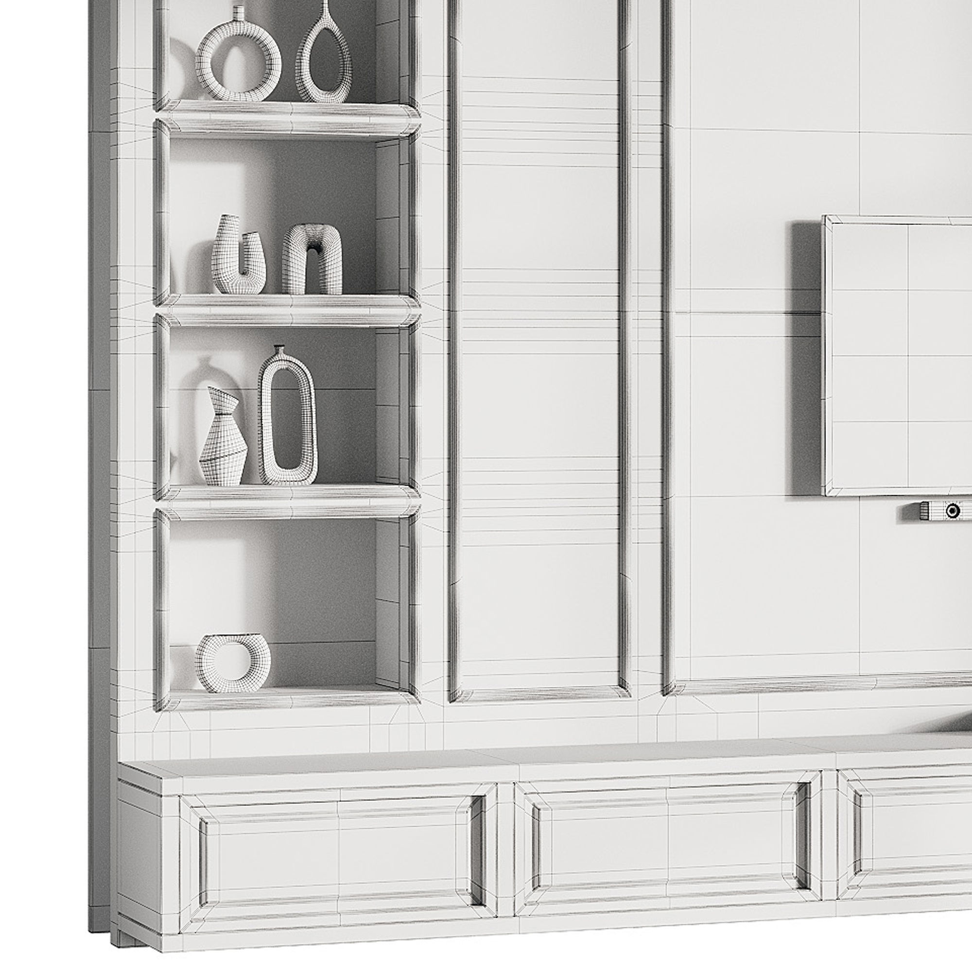 Modern TV Wall 09 3D model_14