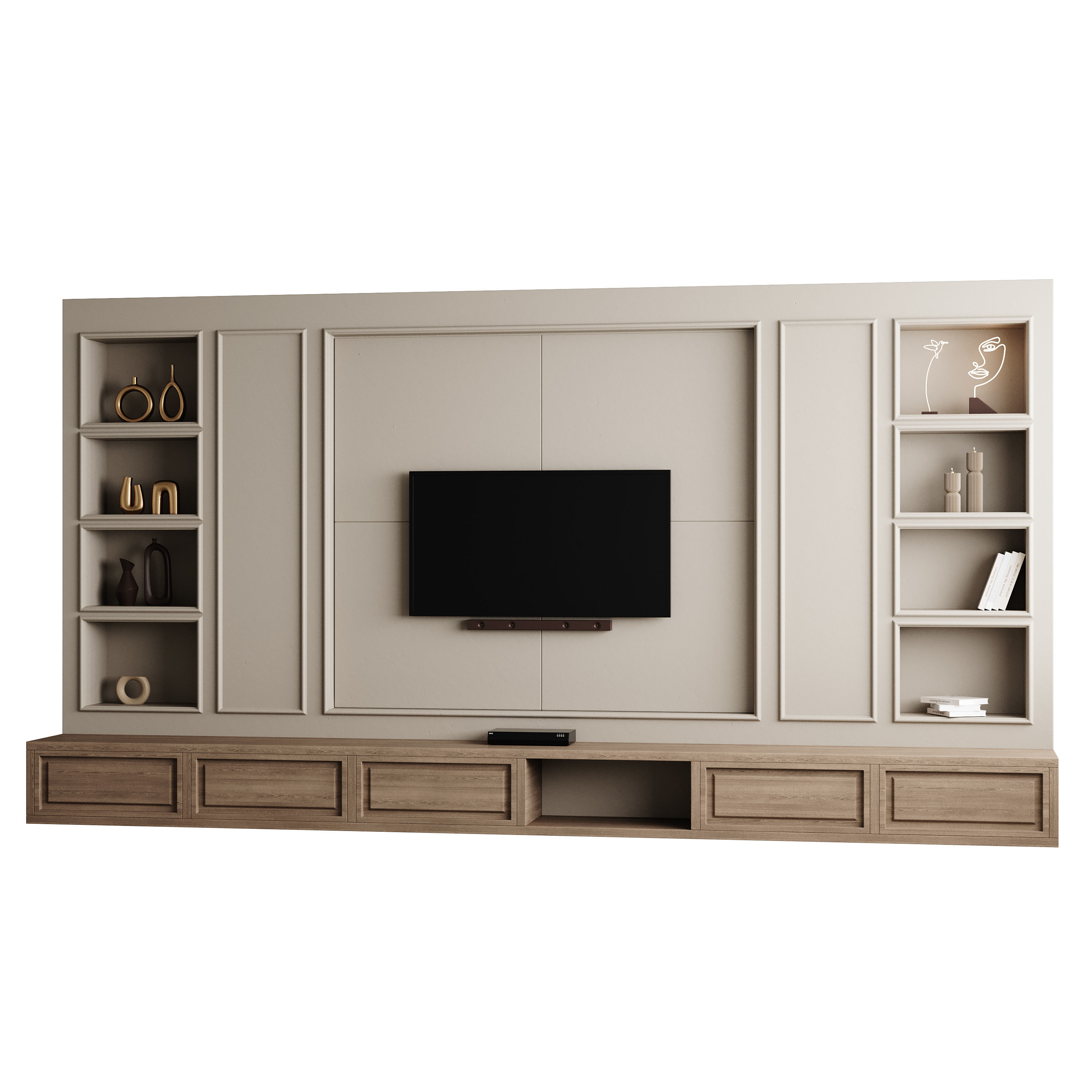 Modern TV Wall 09 3D model_7