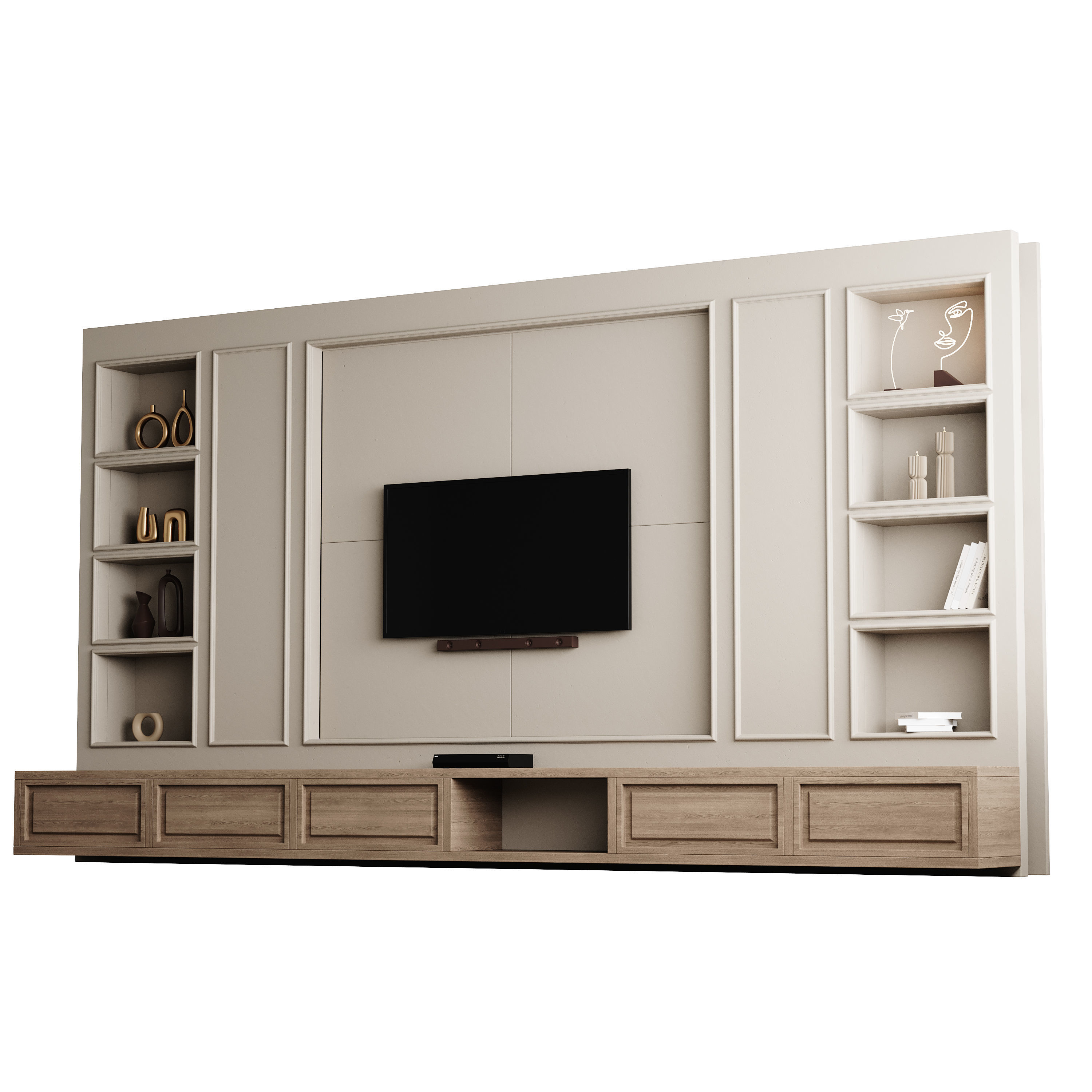 Modern TV Wall 09 3D model_11