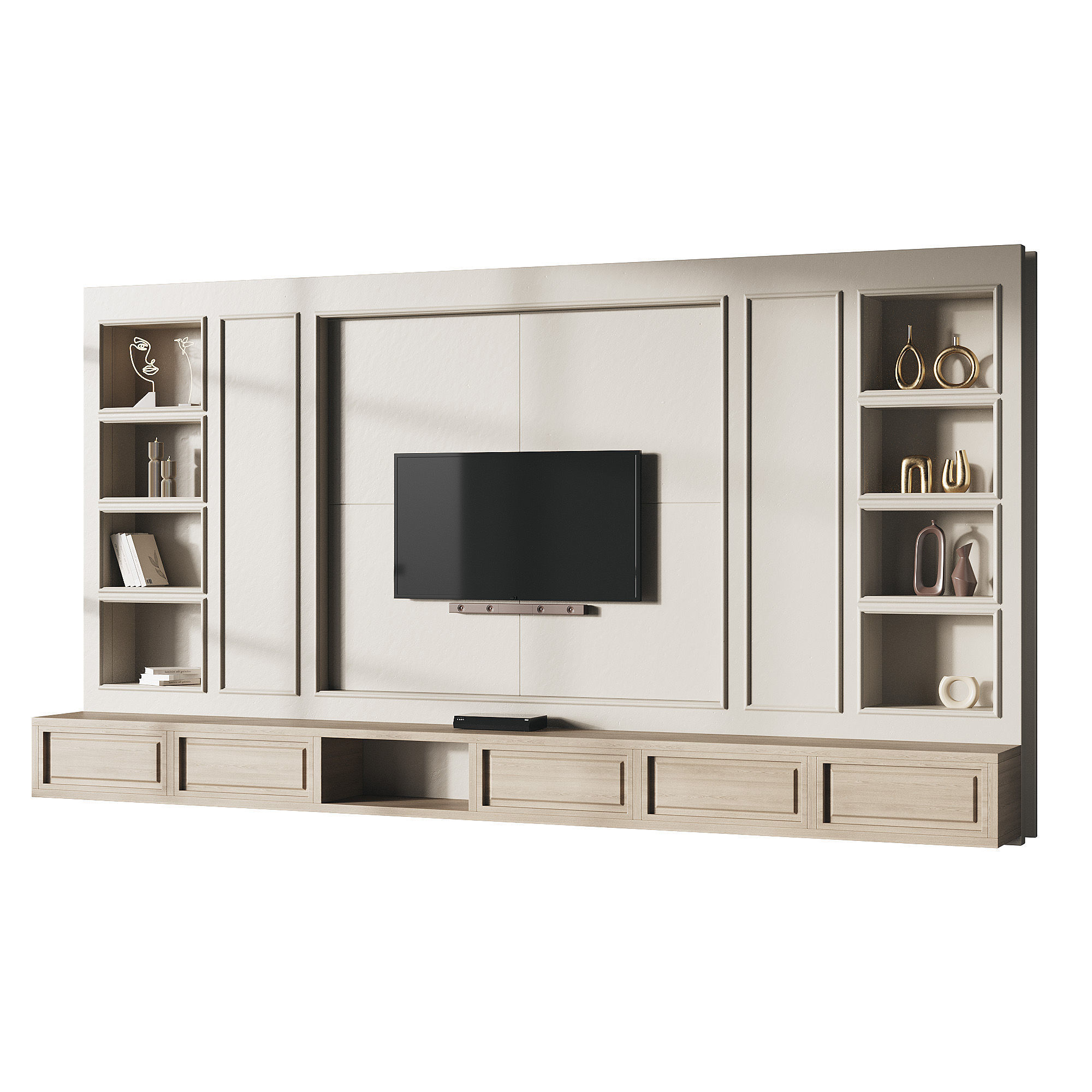 Modern TV Wall 09 3D model_3