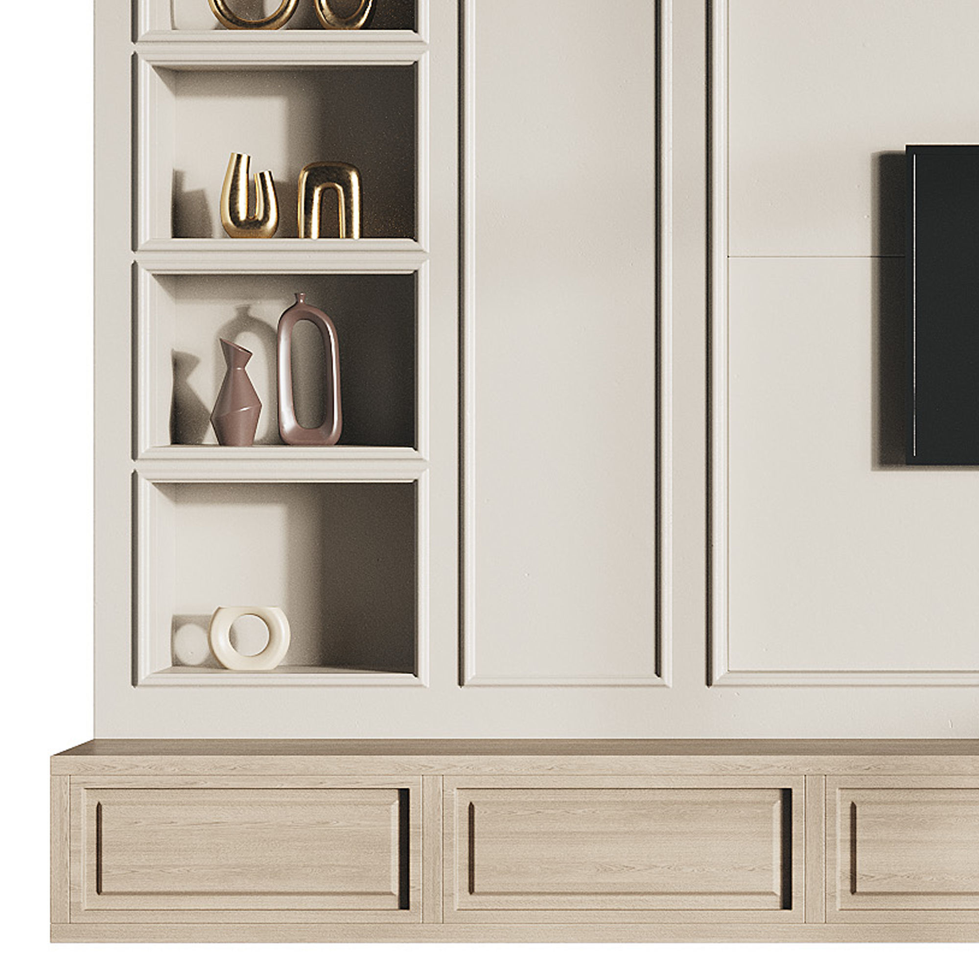 Modern TV Wall 09 3D model_6