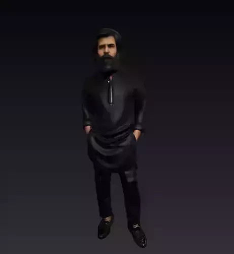 Indian Kurta 3D Model for Men FBX OBJ GLB