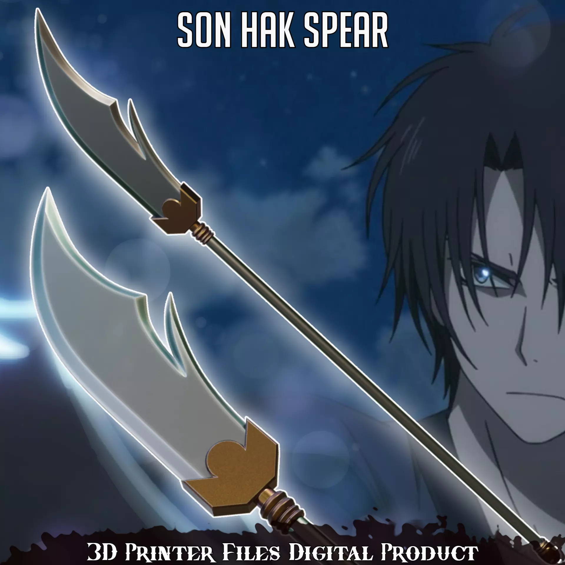 Hak Son Akatsuki No Yona Cosplay Spear 3D print model