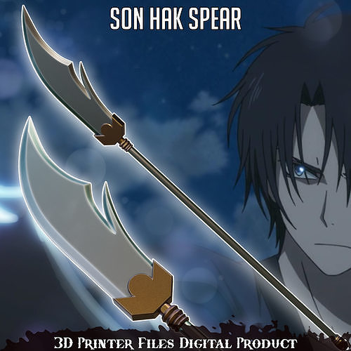 Hak Son Akatsuki No Yona Cosplay Spear 3D print model