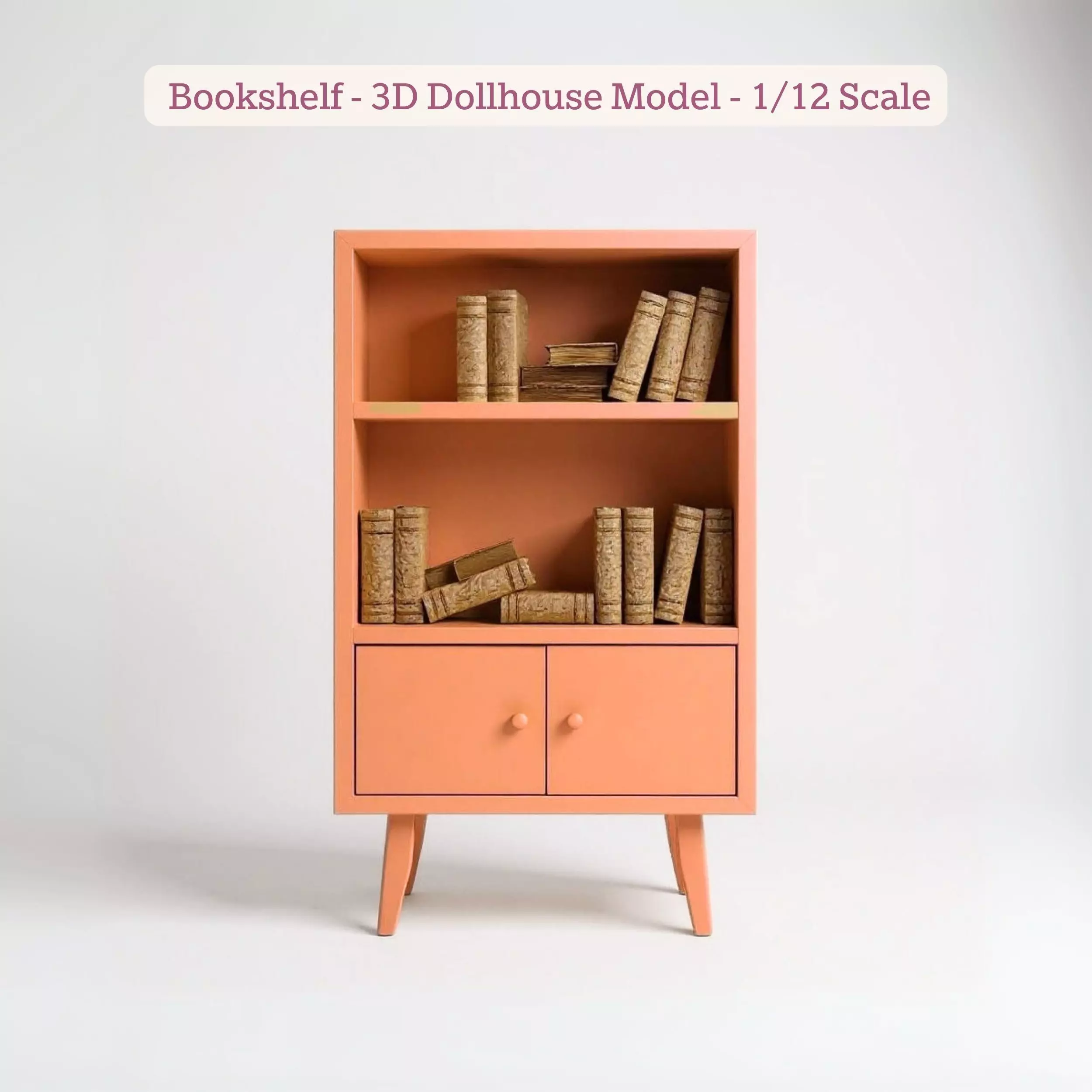 Bookself STL File - Miniature Furniture 3D print model