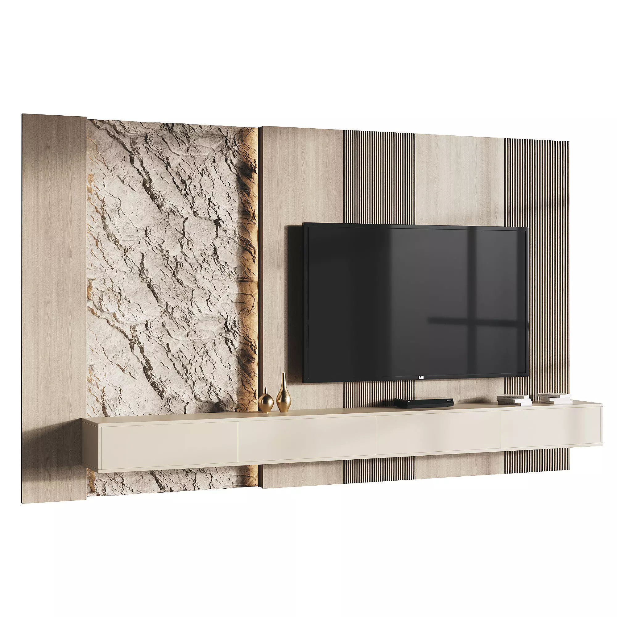 Modern TV Wall 11 3D model_0