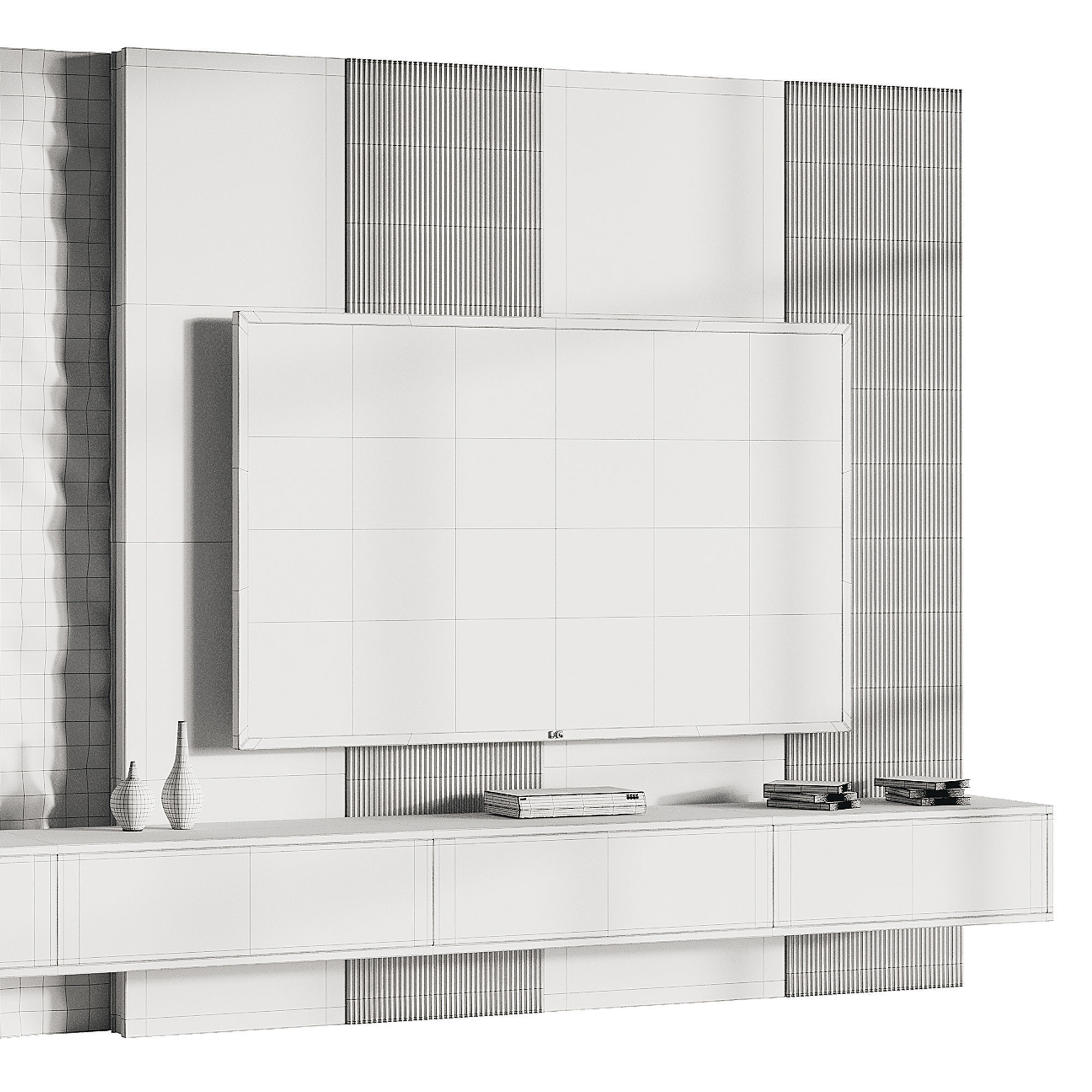 Modern TV Wall 11 3D model_14