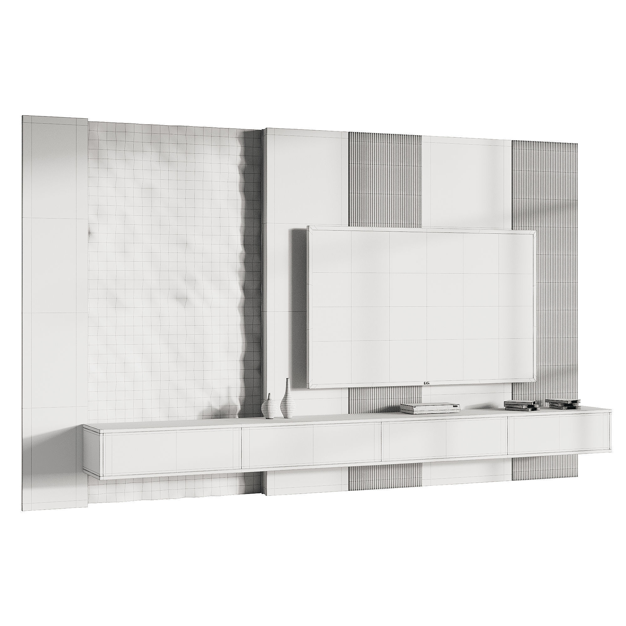 Modern TV Wall 11 3D model_13