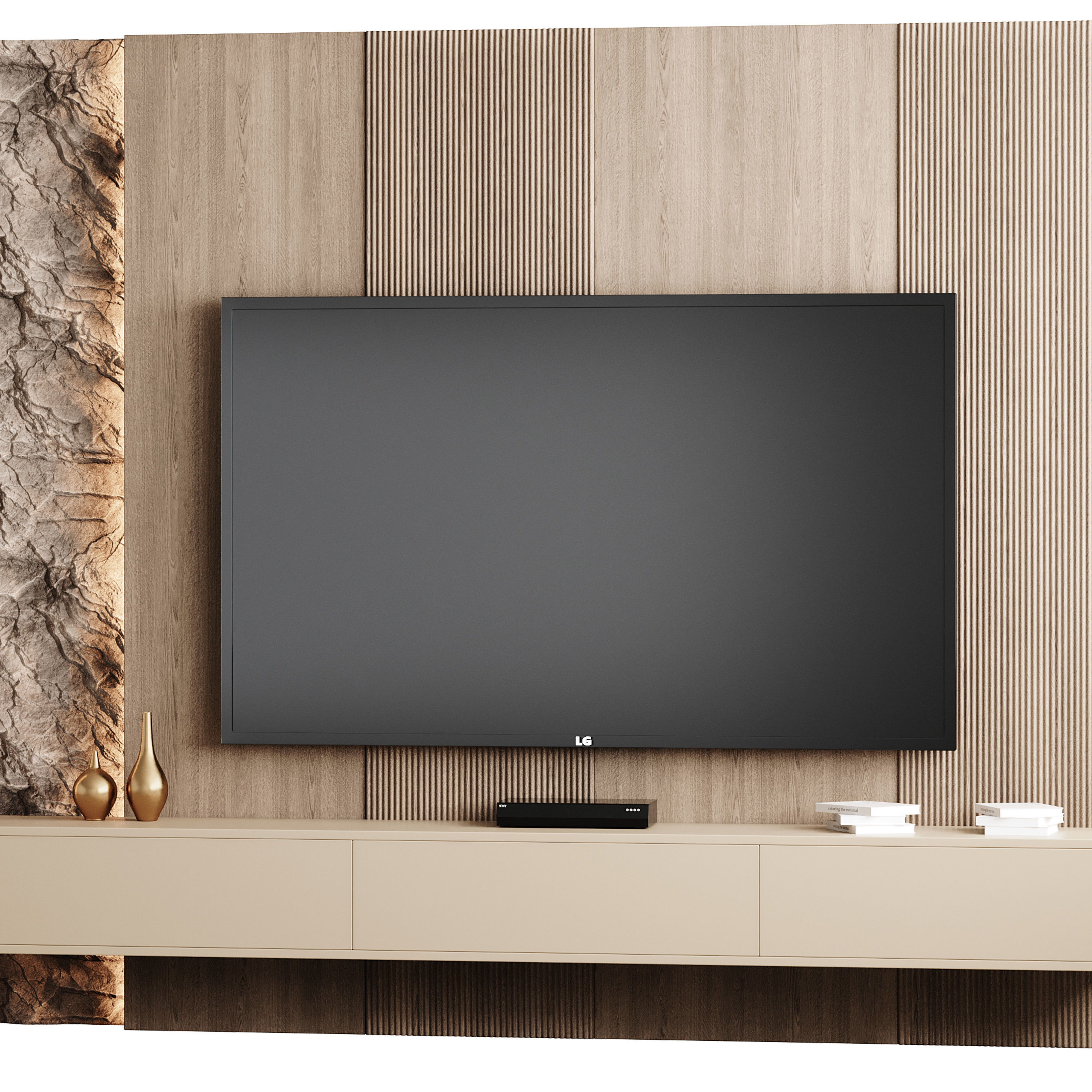 Modern TV Wall 11 3D model_11